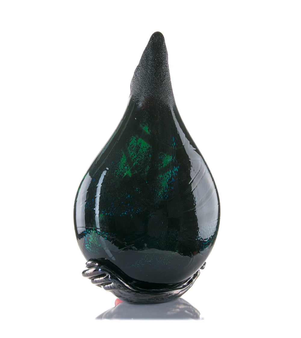 Daniel Moe Black Lava Trail 2 Glass Vessel - Modern Home Decor for Living Room, Office & Wedding Centerpieces