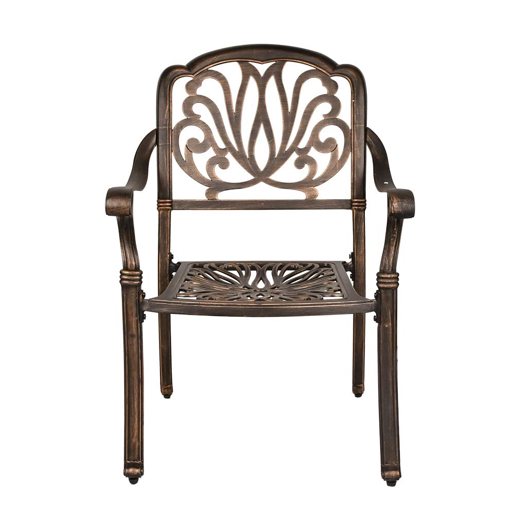 TITIMO 2-Piece Outdoor Patio Dining Chair Set - Cast Aluminum Bistro Chairs for Garden, Deck, Balcony - Antique Bronze Finish - Perfect for Backyard Dining, Coffee Break & Outdoor Relaxation (Cushions Not Included)