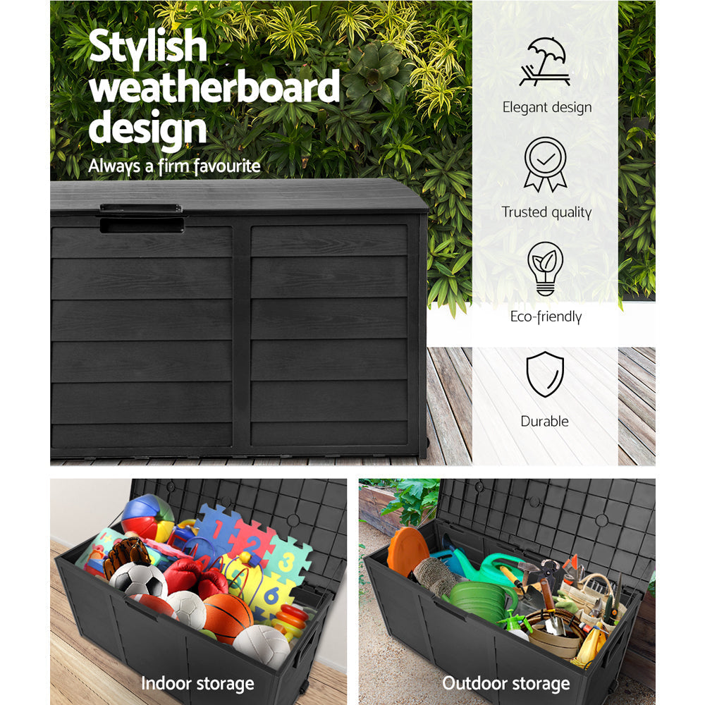 290L Outdoor Storage Box - Waterproof & Durable All-Weather Container for Patio, Garden, and Backyard Organization - Perfect for Cushions, Toys, and Tools