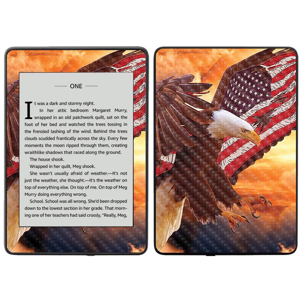 Premium Carbon Fiber Skin for Amazon Kindle Paperwhite 2018 (10th Gen) - Bald Eagle Design | Waterproof Protective Cover with Durable Textured Finish | Easy Application & Removal | Made in USA | Perfect for Travel, Reading & Outdoor Use