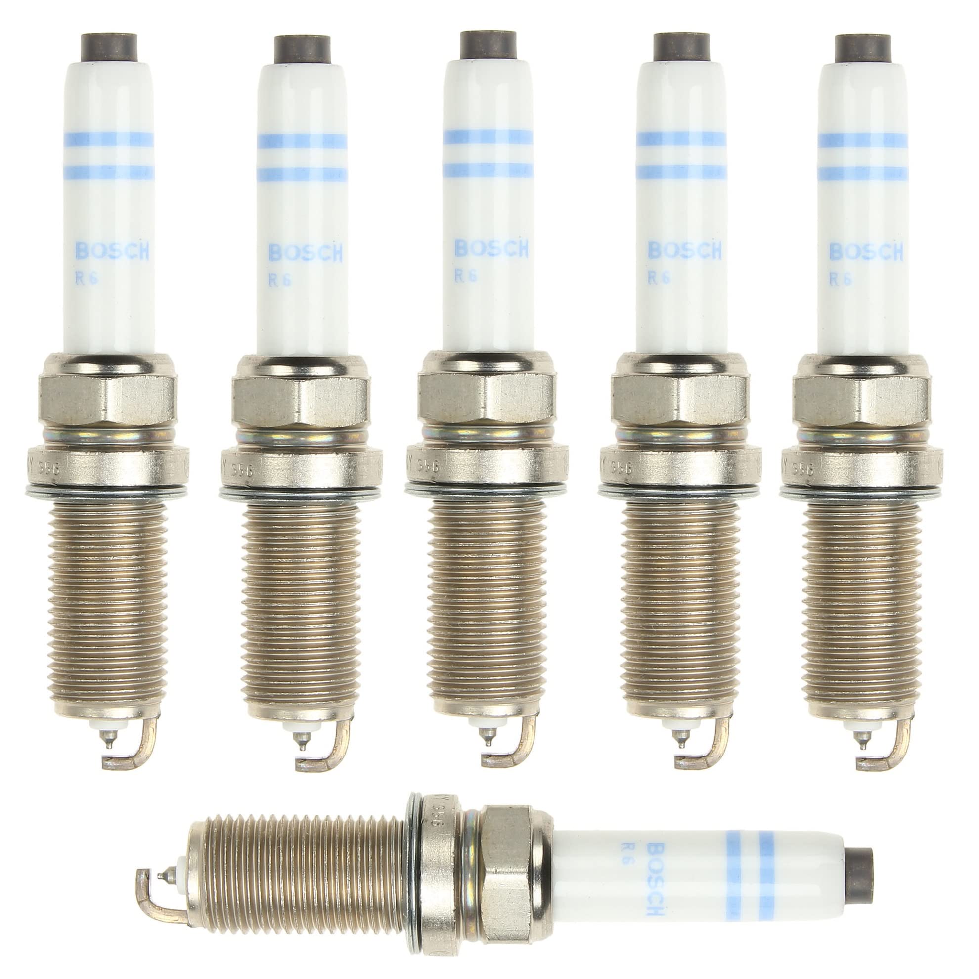 Bosch Double Platinum Spark Plugs - Set of 6 - Compatible with Porsche Cayenne, Macan, Panamera - High Performance Ignition for Smooth Engine Operation - Perfect for Daily Driving & Performance Upgrades