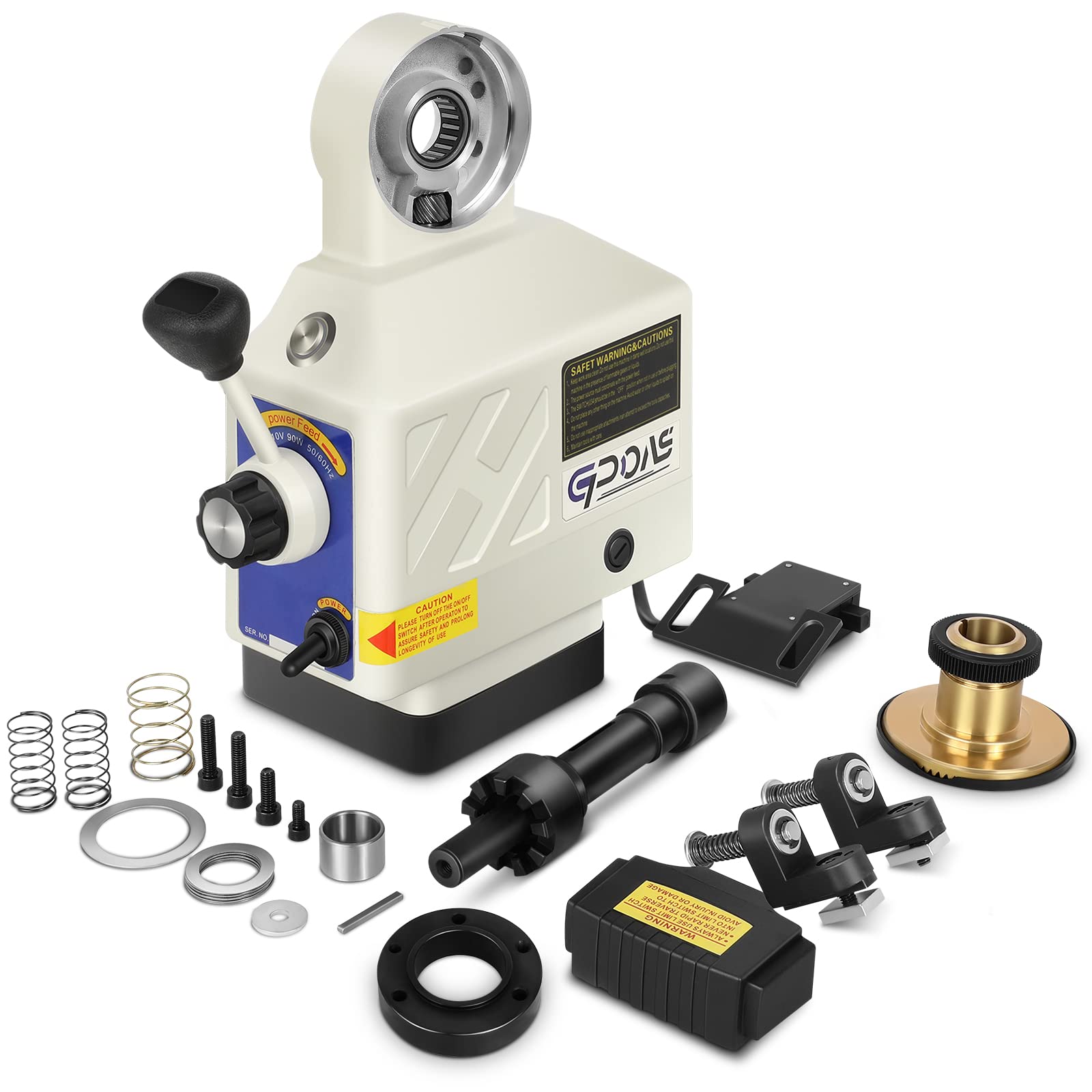 AL-460 Power Feed Z-Axis for Milling Machine - 460 in-lb Torque, 0-200 RPM, 110V - Compatible with Bridgeport & Knee Type Mills (5/8