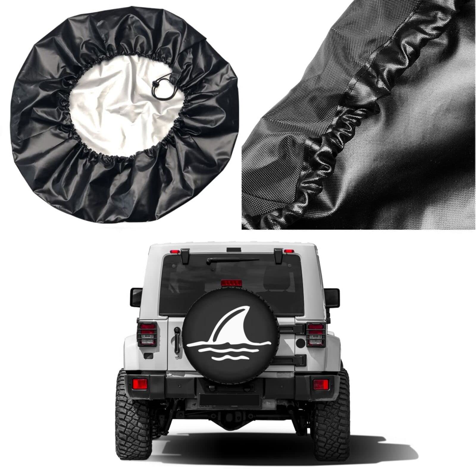 17 Inch Shark Fin Waterproof Spare Tire Cover - Dustproof Wheel Protector for Trailer, RV, SUV & Vehicles | Outdoor Camping & Road Trip Accessory