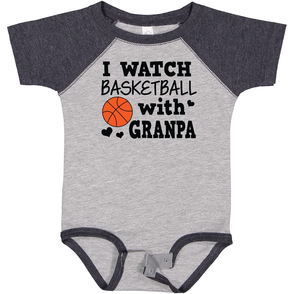 Inktastic I Watch Basketball with Grandpa Baby Bodysuit - Cute Infant Outfit for Game Day, Family Bonding & Sports Enthusiasts