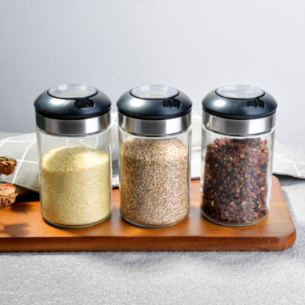 Hemoton 2-Piece Glass Spice Jars with Lids - Airtight Kitchen Storage Containers for Spices, Seasonings, Honey & Condiments | Perfect for Pantry Organization, Cooking & Baking Essentials