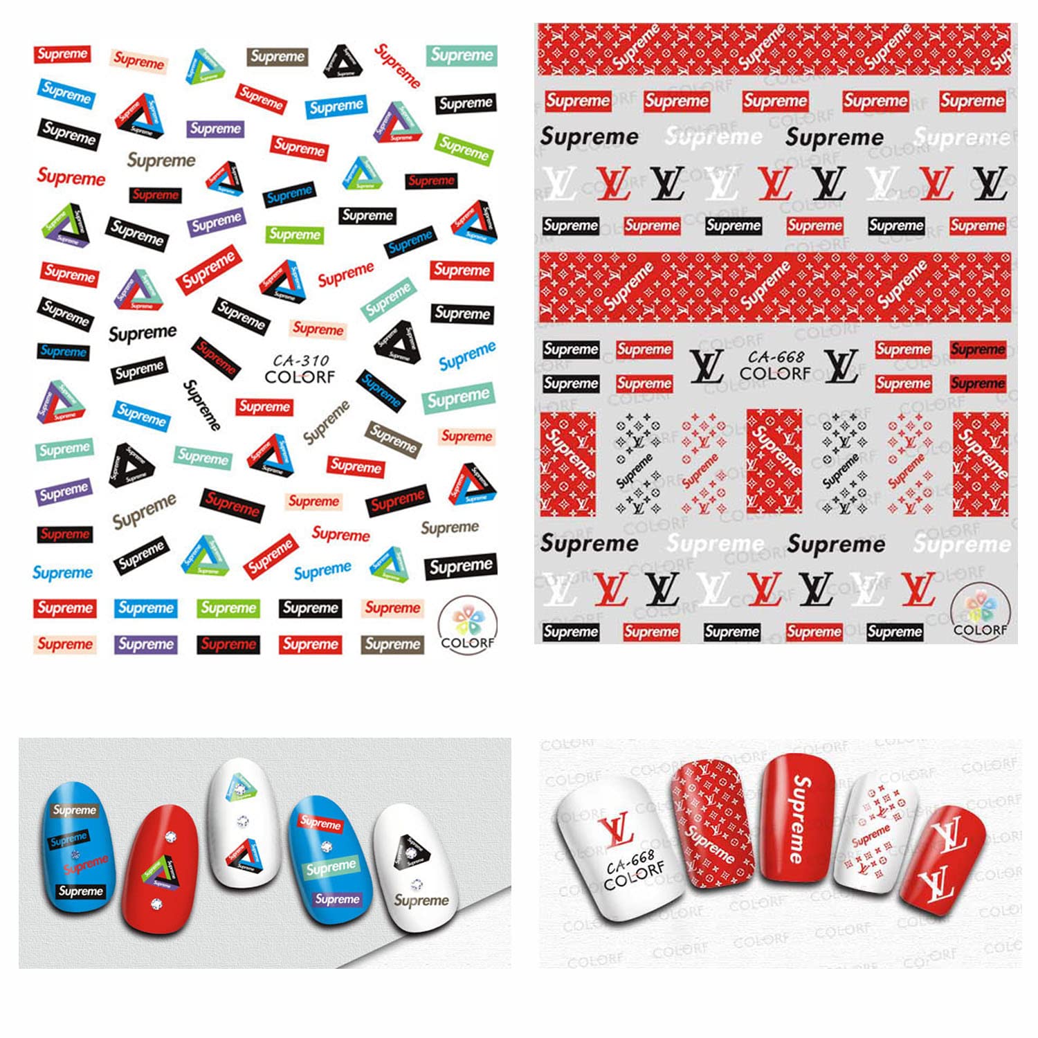 3D Nail Art Stickers & Decals for Manicure - DIY Nail Charms Accessories Kit for Women, Girls & Kids (2 Sheets) - Perfect for Parties, Gifts & Home Nail Decoration