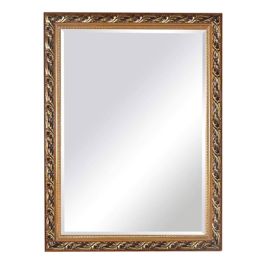 European-Style Wall-Mounted Solid Wood Bathroom Mirror - 5MM Silver Vanity Mirror with 3D Edging for Toilet, Basin & Decorative Use - Elegant Home Decor for Modern Bathrooms