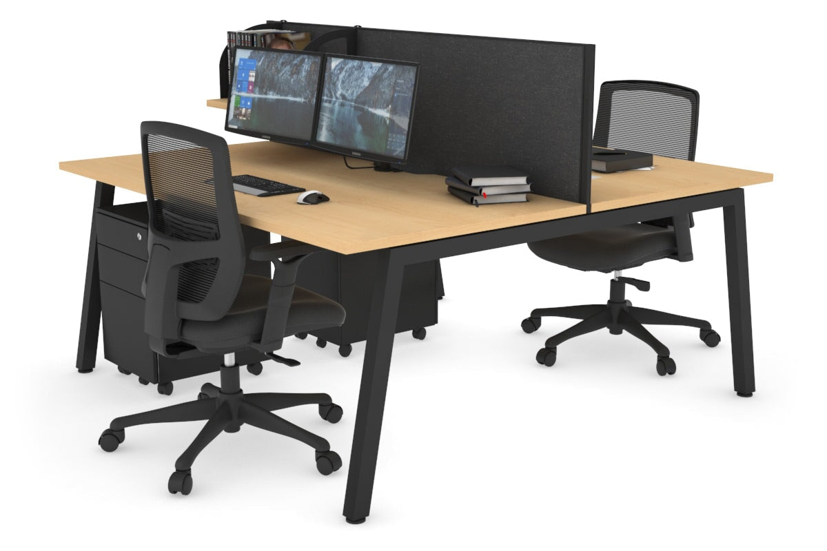 Quadro 2-Person Office Workstation Desk - 1800L x 800W with Cable Management - Perfect for Shared Workspaces & Collaborative Offices