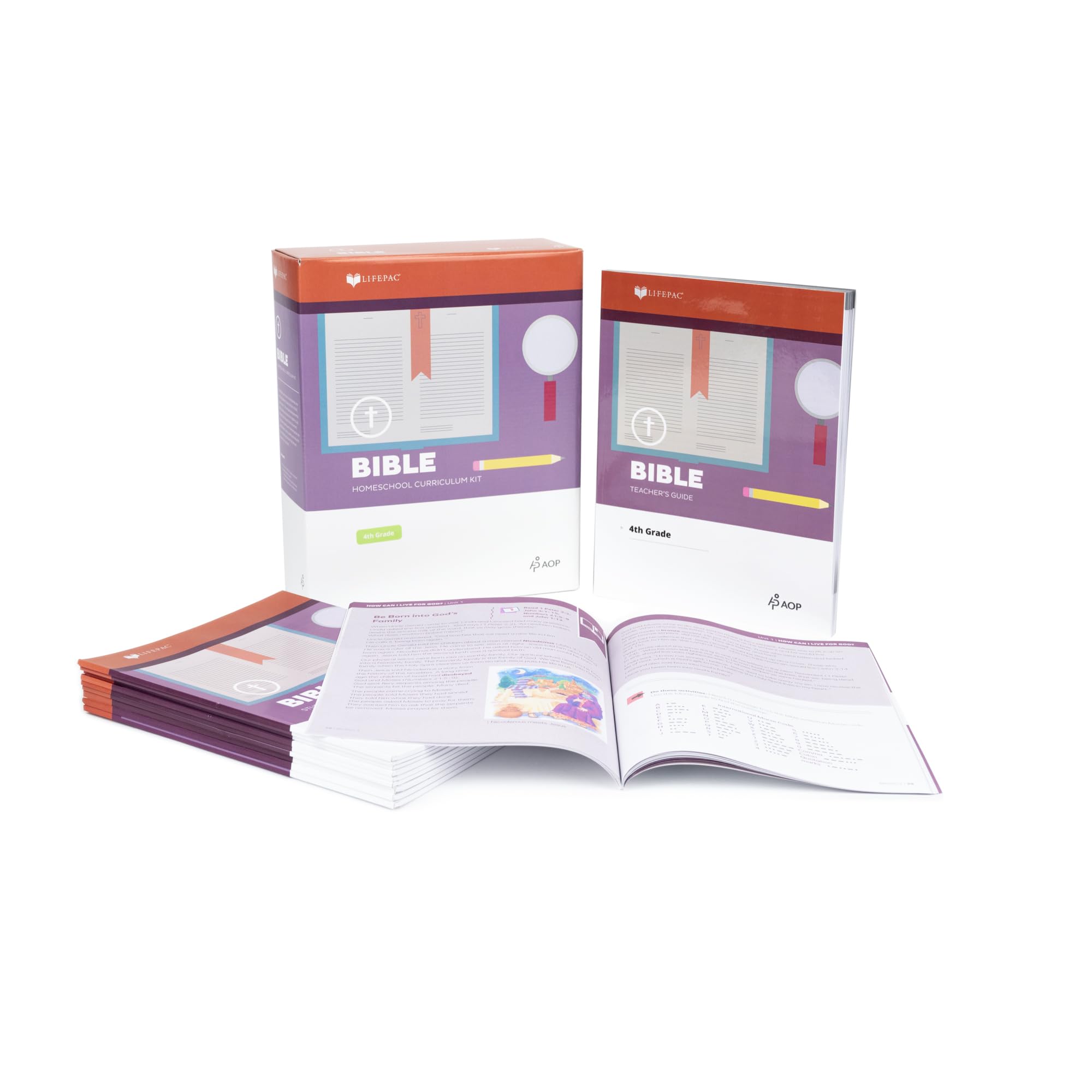 Lifepac Bible Curriculum for 4th Grade - Christian Homeschooling & Sunday School Lessons - Perfect for Kids' Religious Education & Bible Study