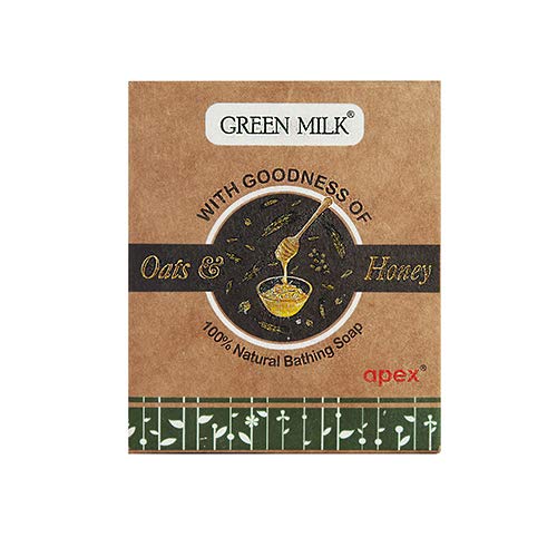 Organic Green Milk Oats & Honey Soap Bar - Natural Moisturizing & Exfoliating (2-Pack) - Perfect for Dry Skin Care & Eco-Friendly Bath Gifts