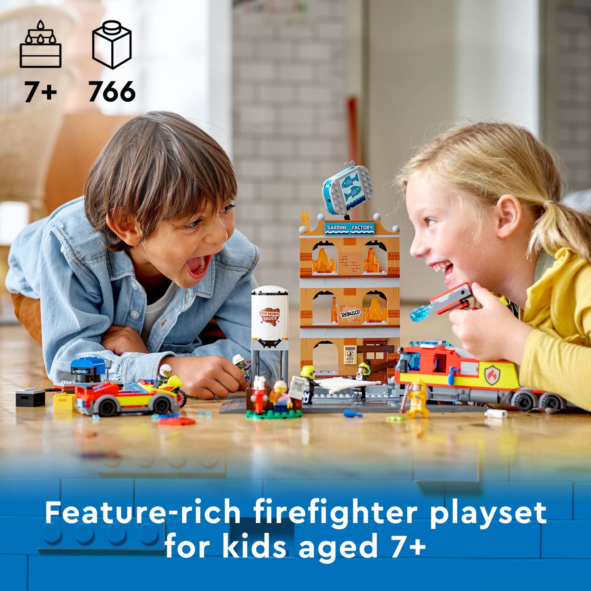LEGO City Fire Brigade 60321 Building Toy Set with Fire Truck & 5 Minifigures - Pretend Play Fire Engine for Kids Ages 7+ | Creative STEM Learning & Birthday Gift for Boys & Girls | Perfect for Role Play & Home Decor