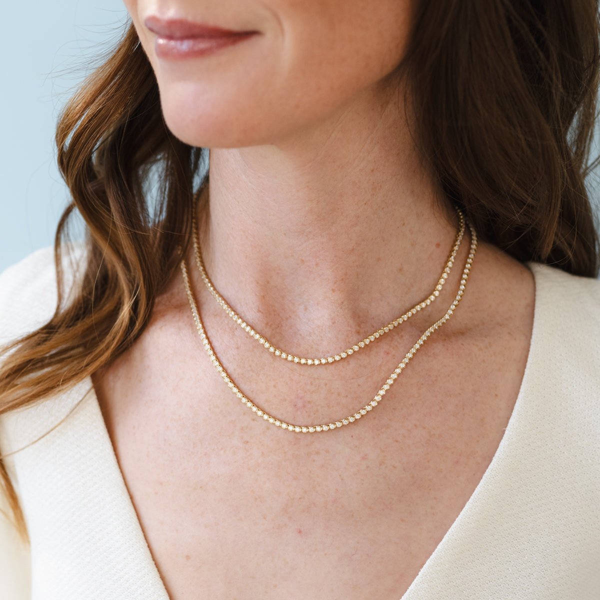 Fraiche Vintage Tennis Necklace - 14K Gold Plated Cubic Zirconia Jewelry for Women | Elegant Gift for Anniversary, Wedding & Special Occasions