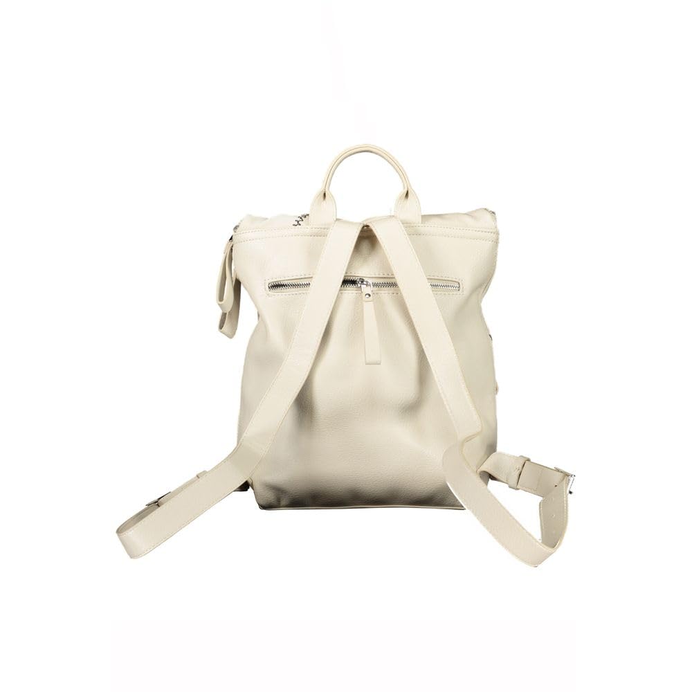 Desigual Women's PU Leather Backpack - Medium Size White Fashion Handbag for Daily Use, Work, School & Travel Accessories