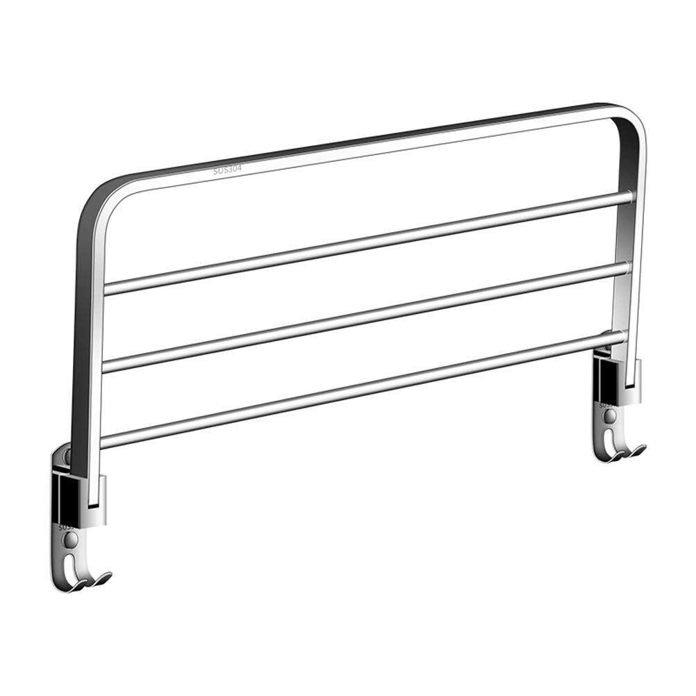 Sturdy Wall Mounted Single Layer 90 Degree Folding Towel Rack with 3 Hooks & Storage Shelf - 50Cm Bathroom Organizer for Towels, Robes & Accessories - Perfect for Small Spaces, Apartments & Modern Bathrooms