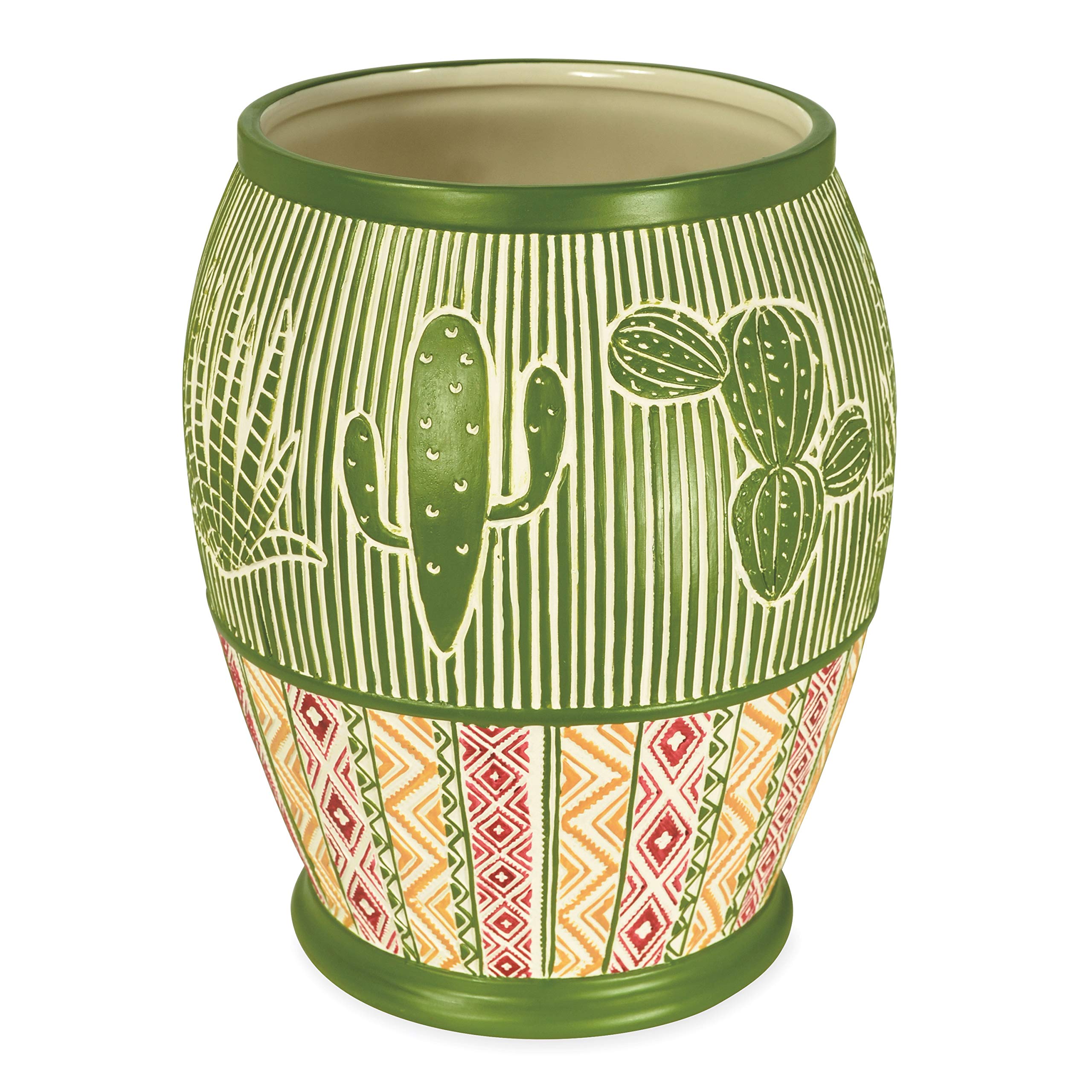 Eco-Friendly Cactus Waste Paper Basket - Small Trash Can for Office, Home & Bathroom - Olive Green Desk Garbage Bin for Recycling & Organization
