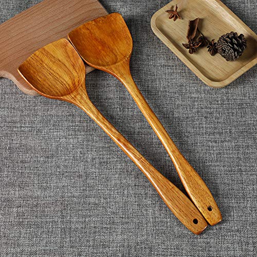 Premium Wooden Spatula Set for Nonstick Cookware - 15