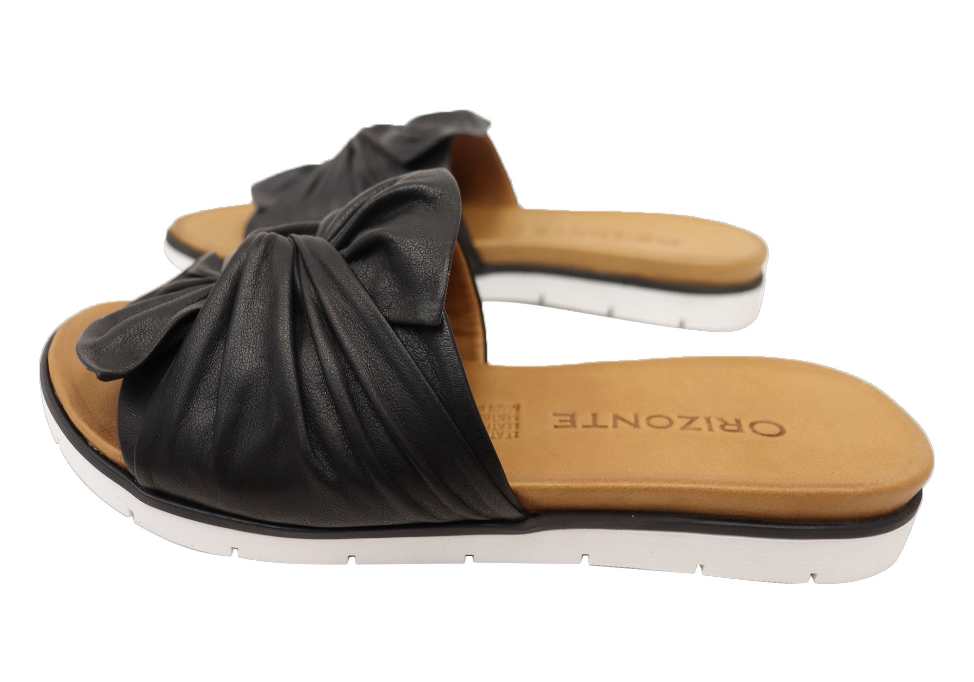 Orizonte Mistiq Women's European Leather Comfortable Slides Sandals - Perfect for Beach, Poolside & Summer Casual Wear