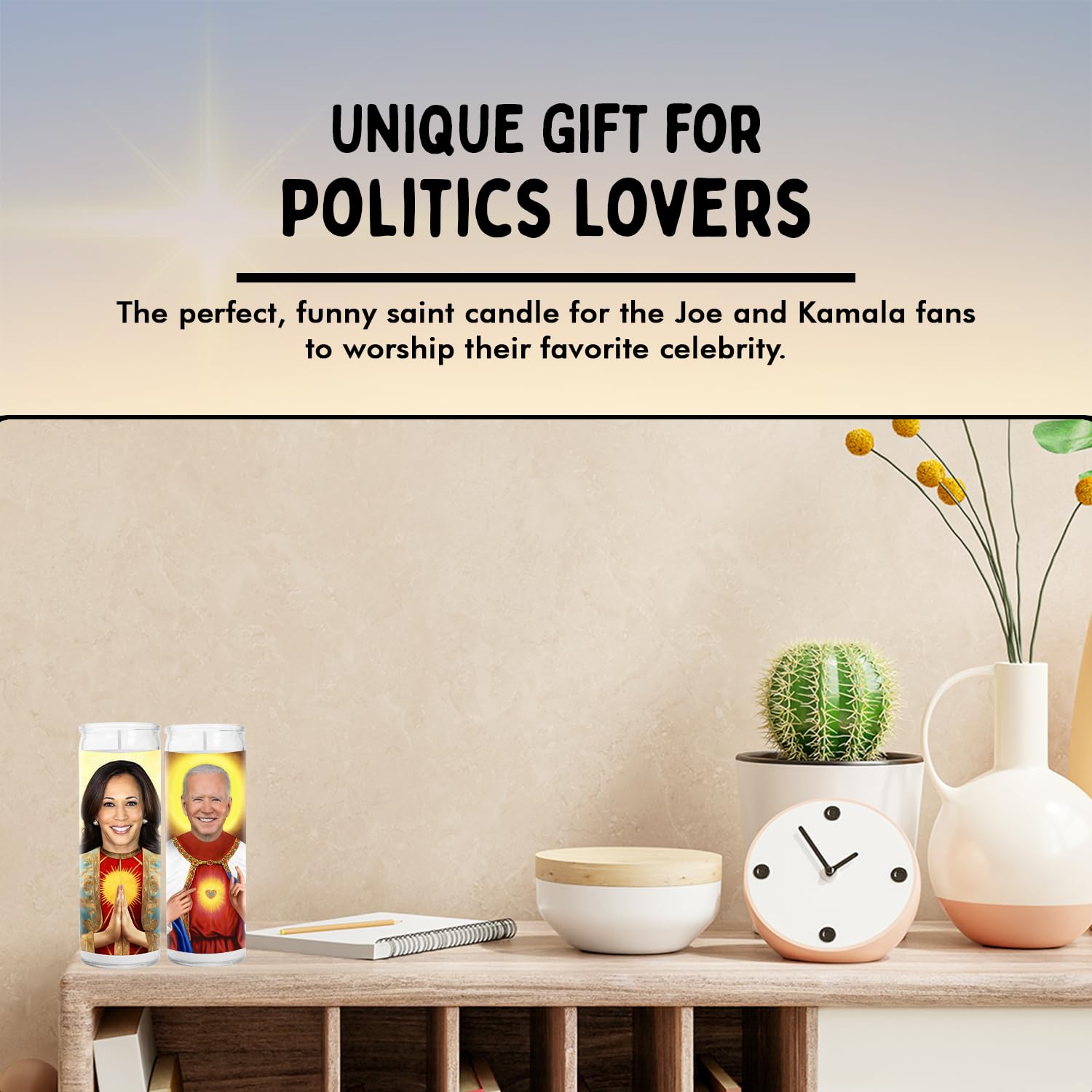 Kamala and Joe Celebrity Candle - Funny Political Votive Candle for Republicans - Novelty Pop Culture Gift for 2024 Election - Perfect for Political Humor Lovers & Election Party Decor