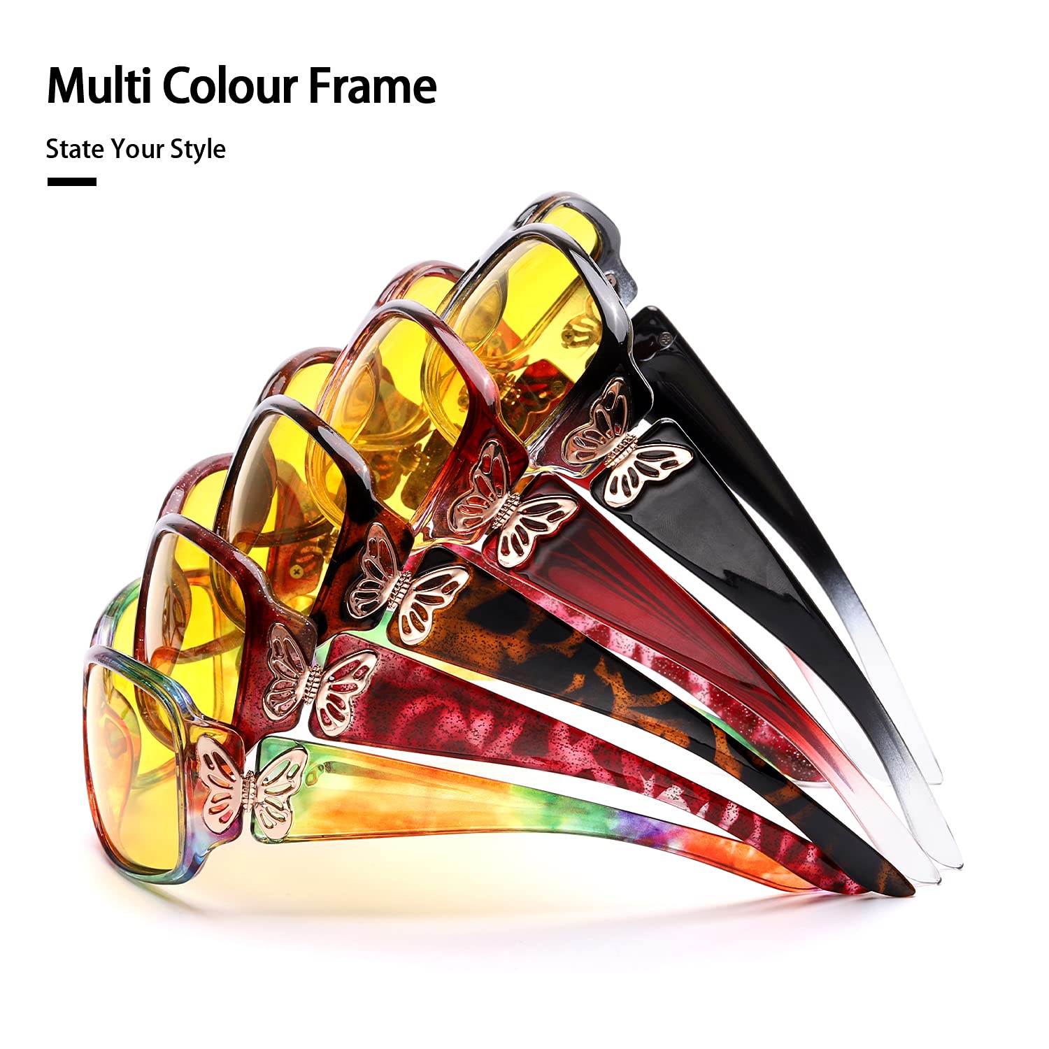 LVIOE Polarized Night Vision Glasses - Yellow Tinted for Women Driving at Night
