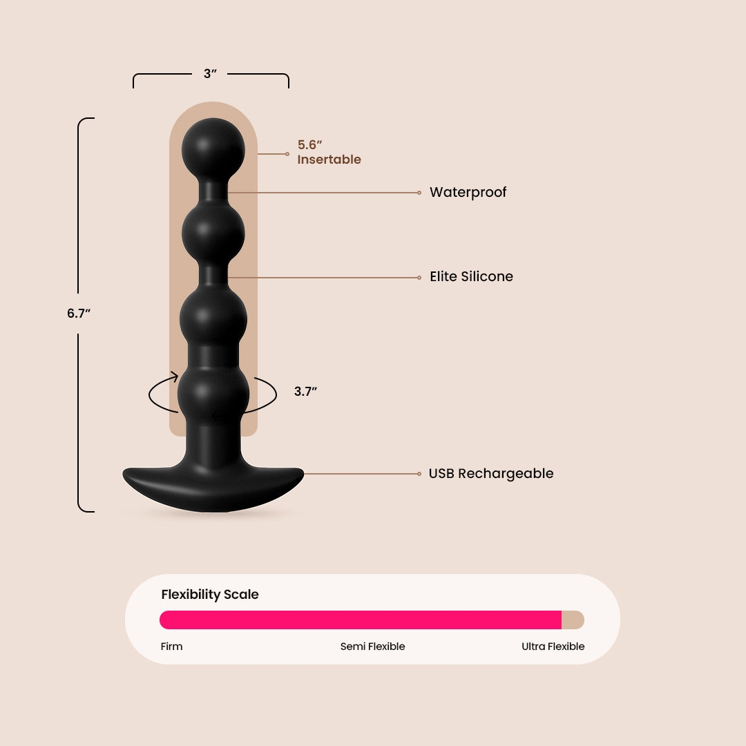 Premium Rechargeable Anal Beads Set - Waterproof & Body-Safe Silicone for Couples & Solo Play - Perfect for Sensual Massage, Intimate Exploration & Adult Pleasure