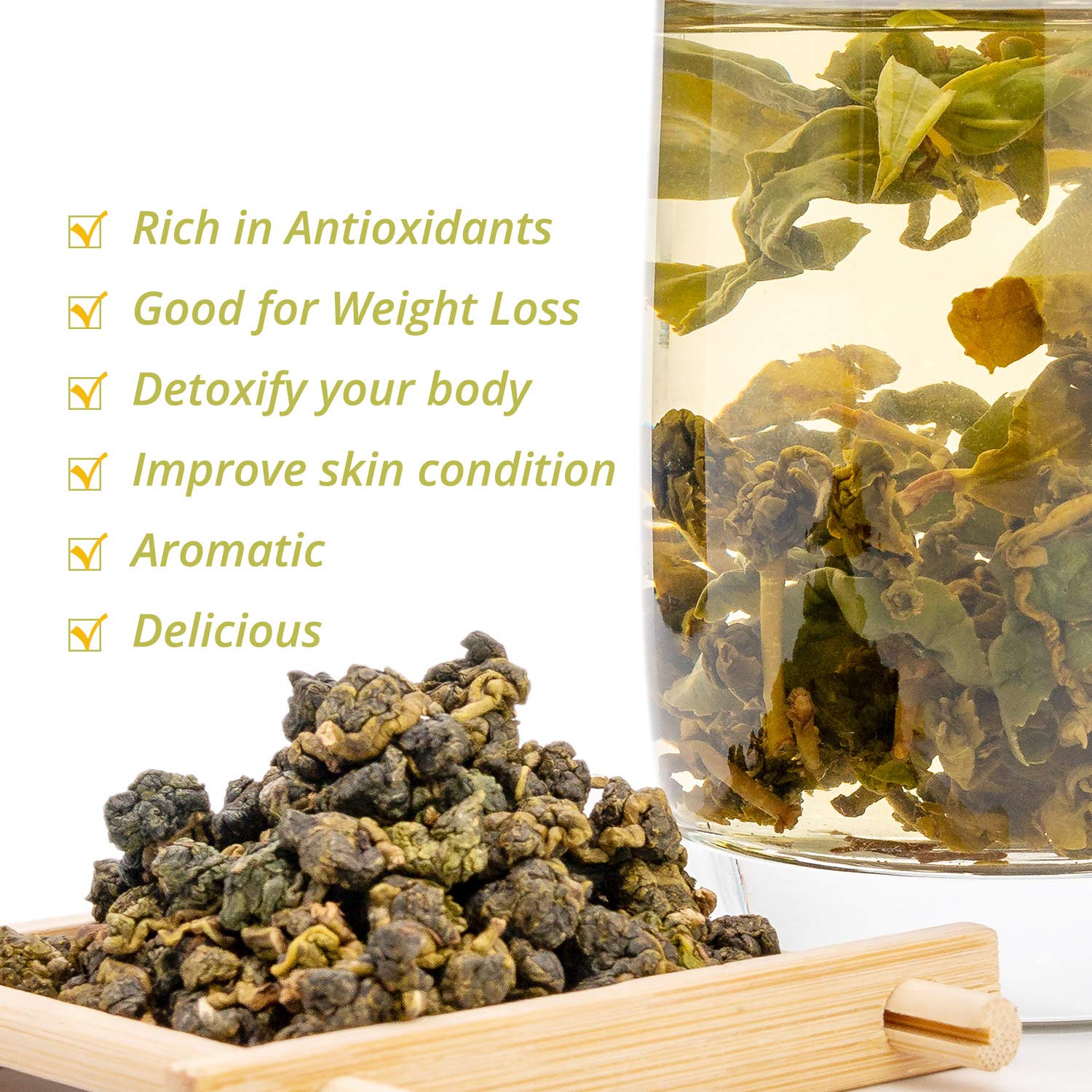 Premium Jasmine Oolong Tea 500g - Fragrant Taiwan Wu Long Loose Leaf Tea for Relaxation & Afternoon Tea Time | High-Quality Artisanal Tea Leaves for Home Brewing & Gifts