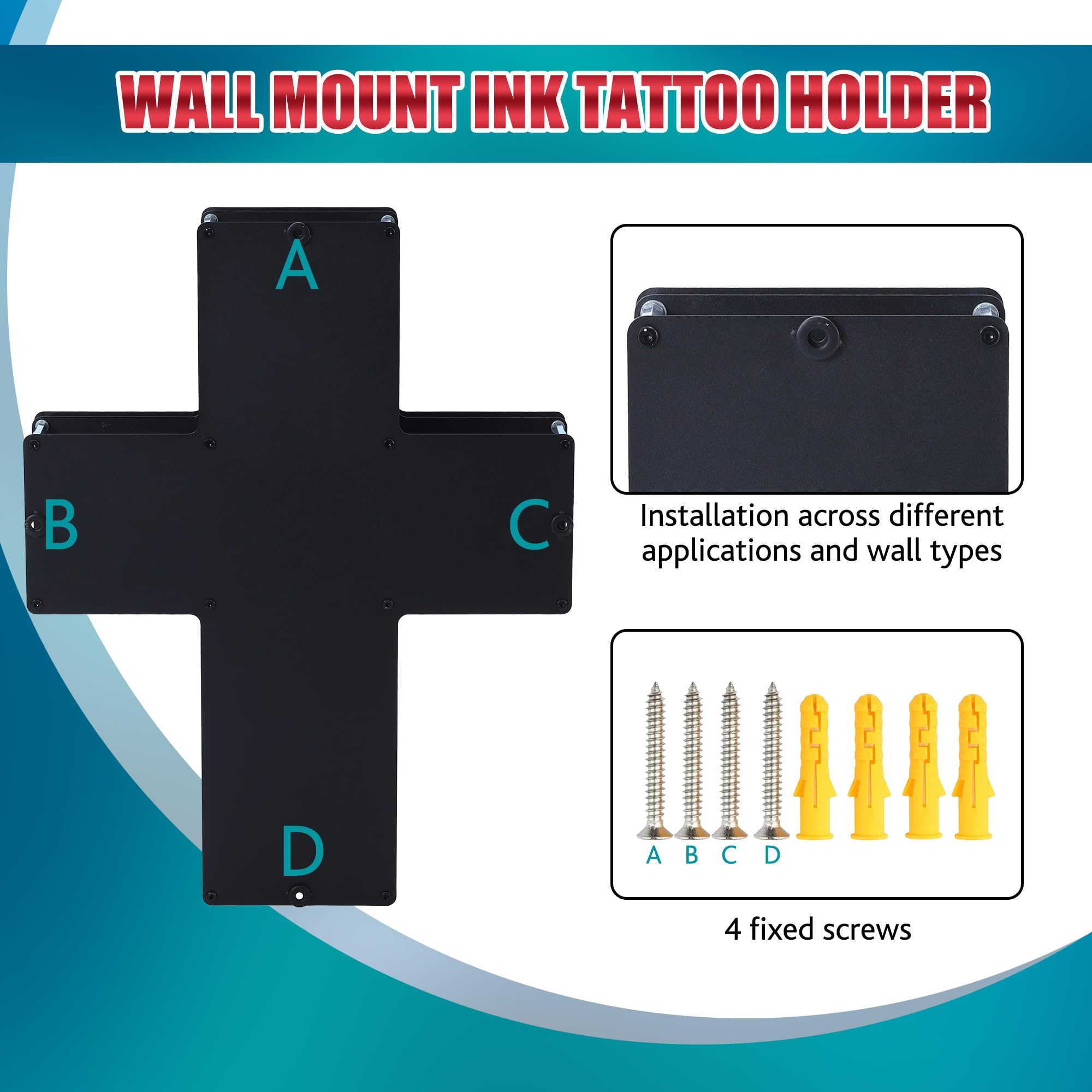 Poarmeey 77-Hole Tattoo Ink Bottle Holder - Wall-Mounted Organizer Rack for 1oz, 41oz & 81oz Tattoo Pigment Bottles (Holder Only) - Perfect for Tattoo Studios & Artist Workstations