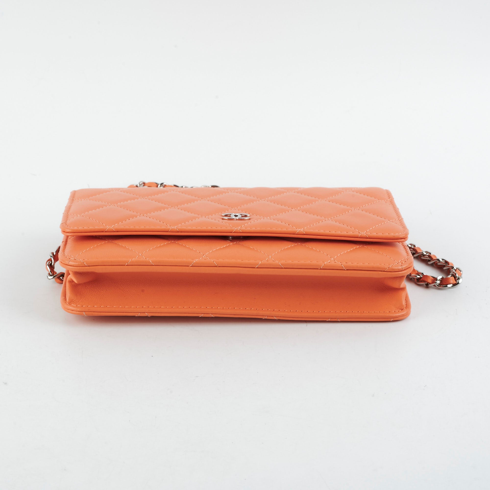 Authentic Chanel Lambskin Coral Wallet On Chain WOC - Luxury Crossbody Bag for Women, Perfect for Evening Parties & Date Nights