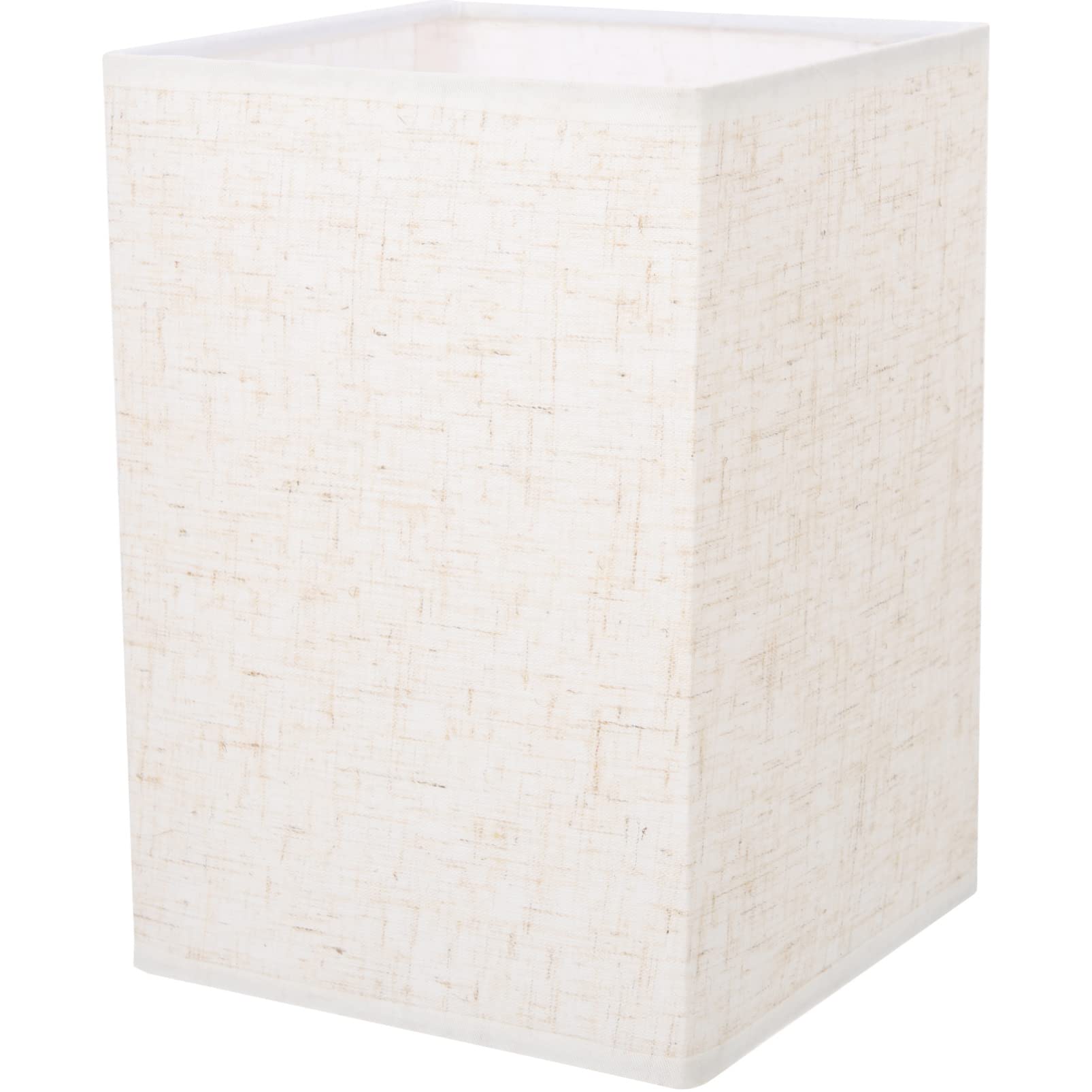 ARTIBETTER White Linen Rectangular Lamp Shade - Clip-On Light Cover Replacement for Floor, Table & Wall Lamps - Breathable Natural Fabric Lampshade in Beige & White | Perfect for Living Room, Bedroom & Office Lighting Decor