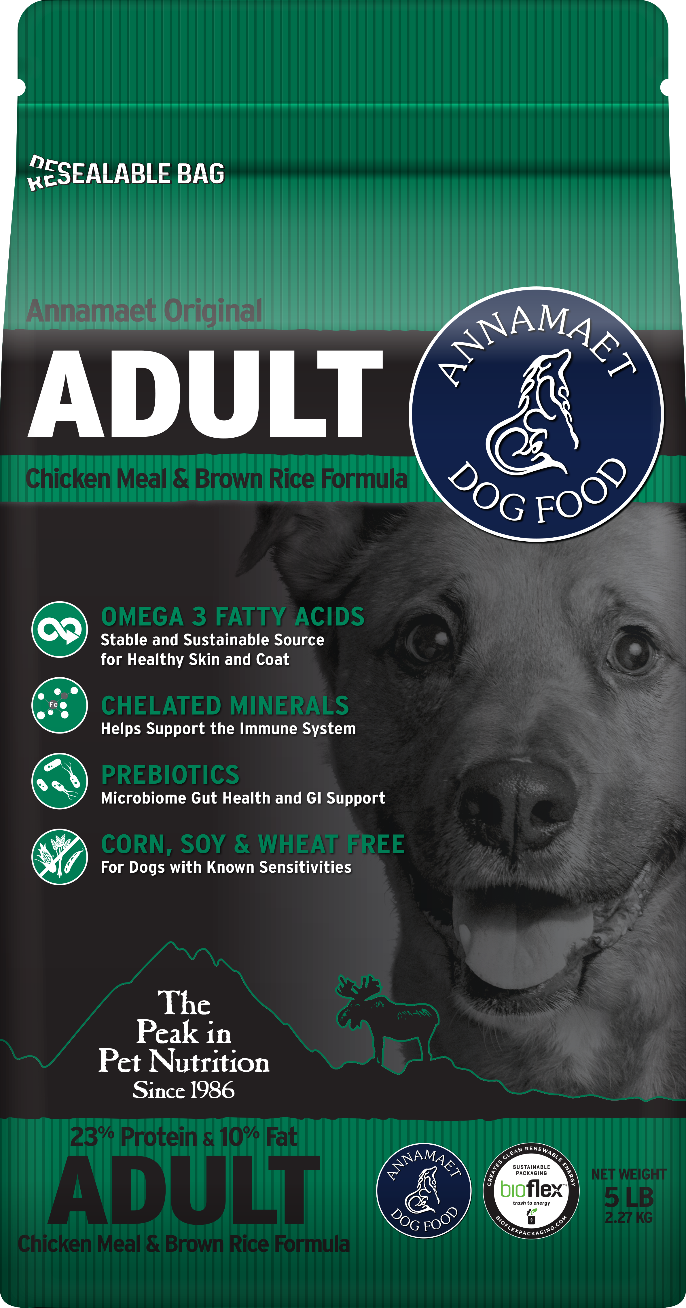 Annamaet Original Grains Adult Dry Dog Food - Premium Nutrition for Active Dogs - Perfect for Daily Feeding & Training Rewards
