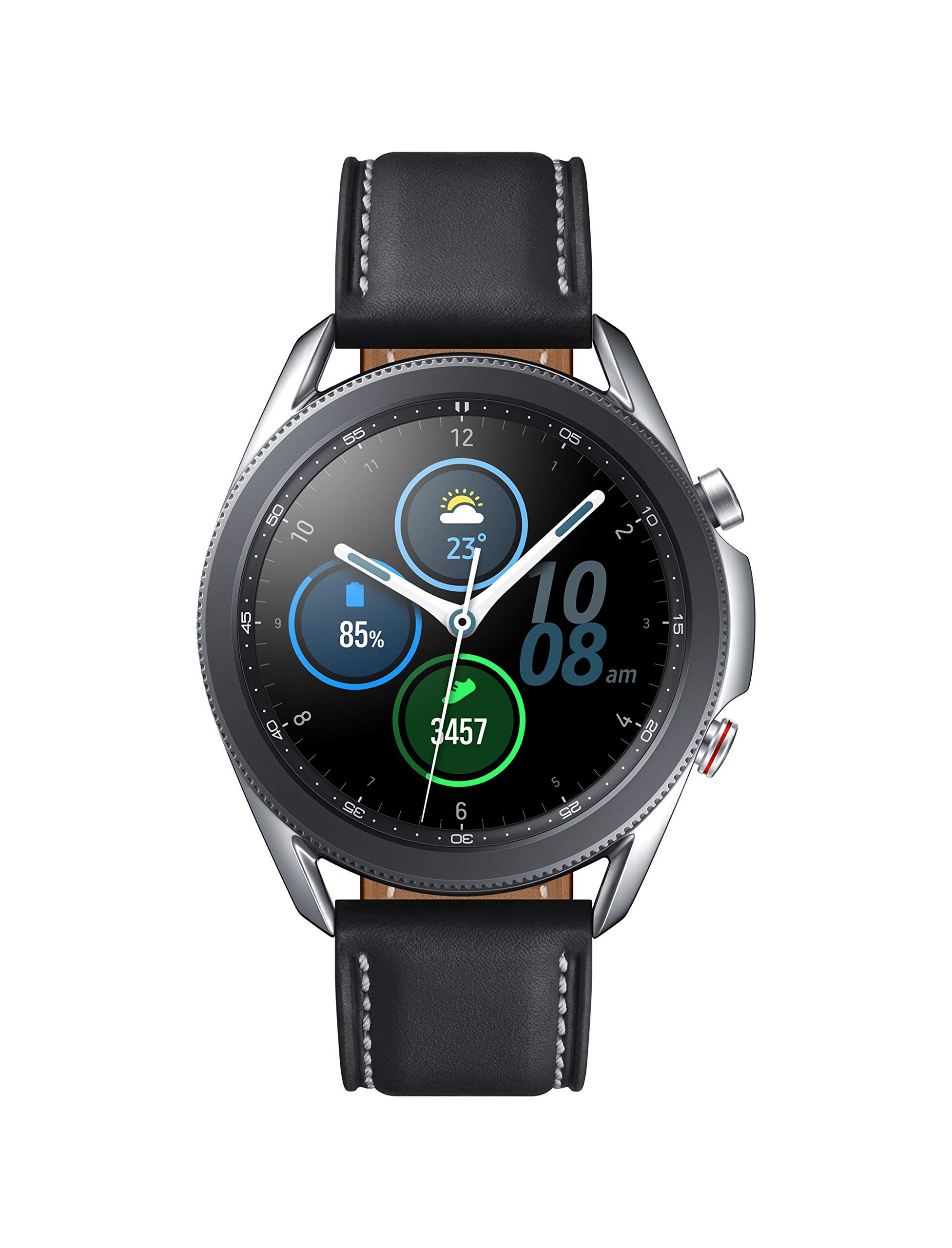Samsung Galaxy Watch 3 (45mm) GPS + Bluetooth Smartwatch - Unlocked LTE, Mystic Silver (Renewed) | Fitness Tracker, Heart Rate Monitor, Sleep Tracking for Running, Swimming & Daily Use