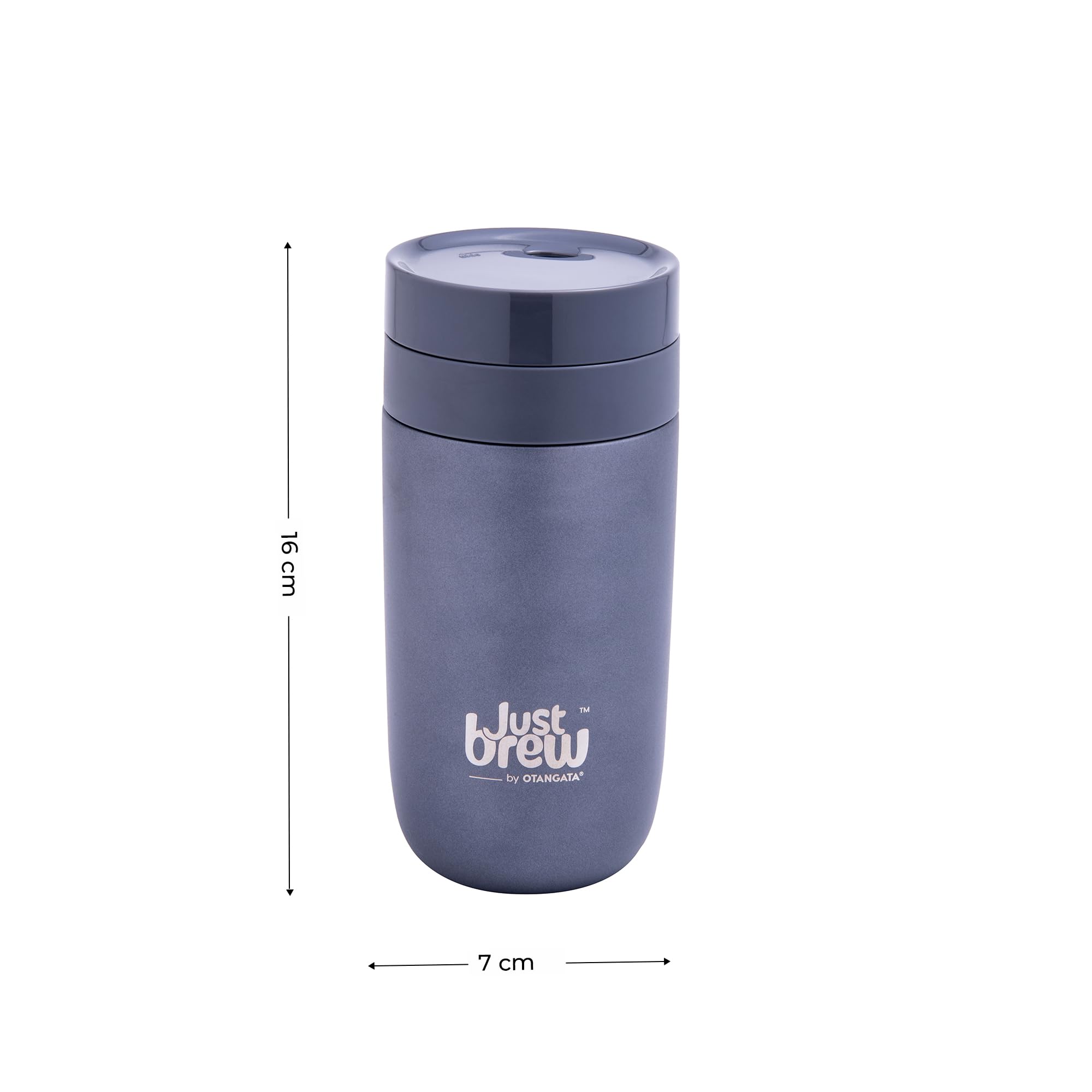 JustBrew® 12oz Stainless Steel Vacuum Insulated Water Bottle - Black | Leakproof & Unbreakable Thermos for Hot & Cold Drinks | Perfect for Gym, Hiking, Office & Travel | BPA-Free, Sweatproof & Easy Carry Design