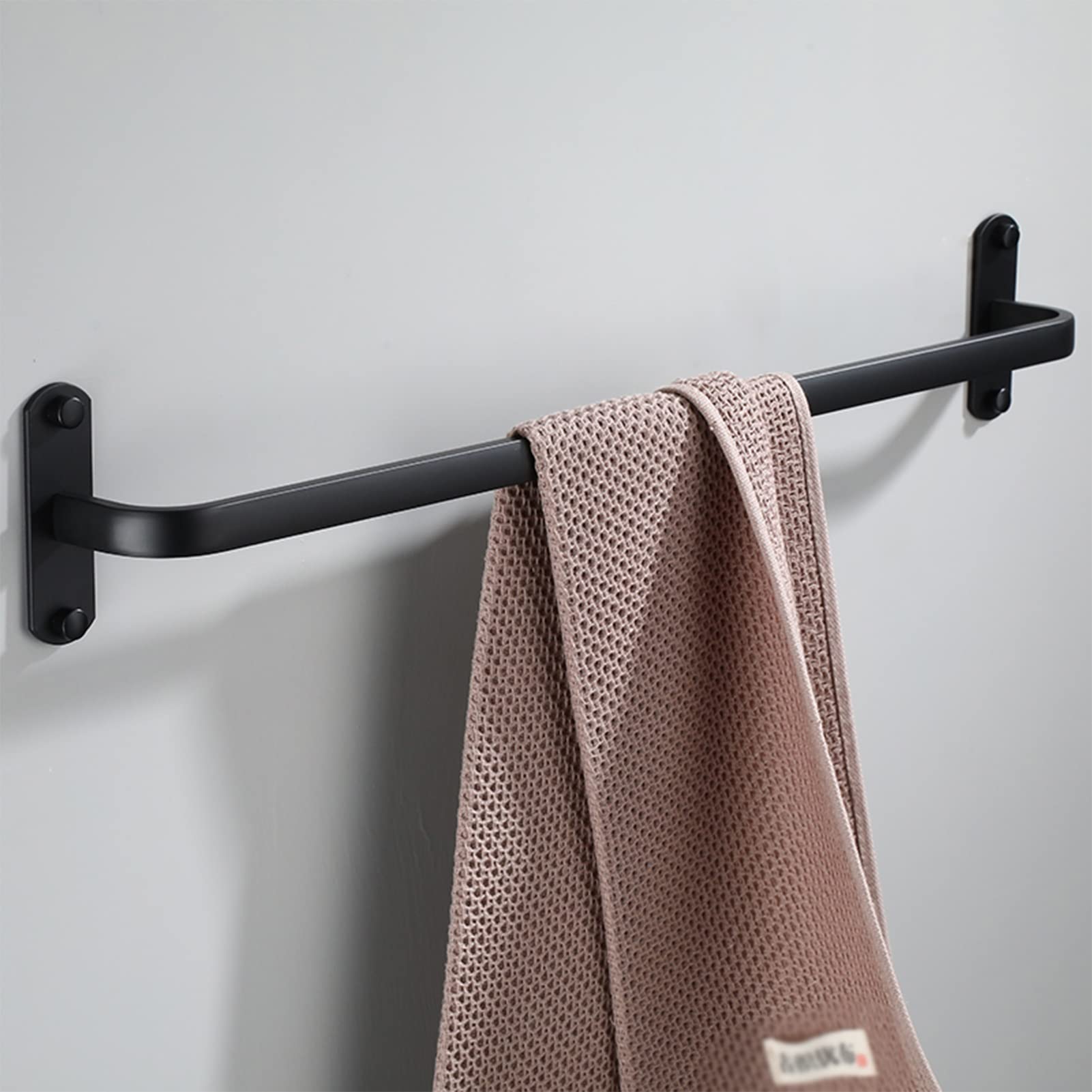 Black Space Aluminum Wall Mount Towel Bar - 30cm Single Bar Hand Towel Rack for Bathroom & Kitchen - Durable Dish Cloth Hanger & Bath Towel Holder (Perfect for Small Spaces & Modern Home Decor)
