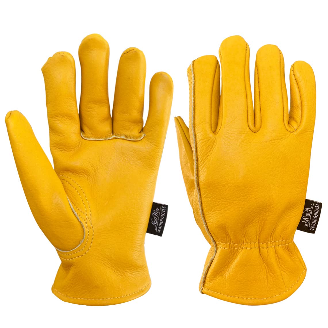 Kids Genuine Leather Work Gloves - Durable Children's Gardening Gloves for Outdoor Activities, Yard Work & Farm Use - Perfect for Planting, Weeding & Landscaping