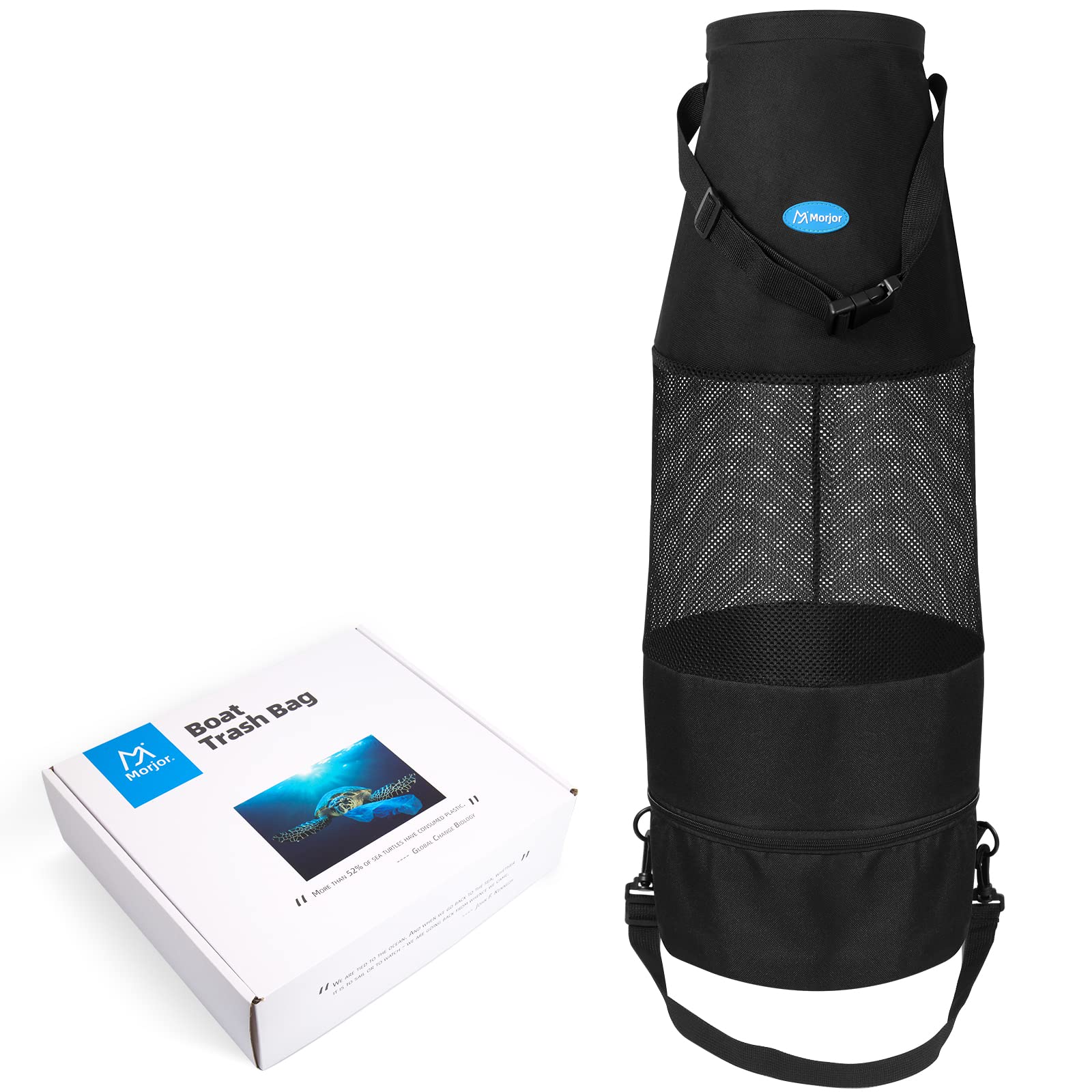 Portable Marine Trash Can with Bottom Zipper for Easy Cleaning | Collapsible Boat Garbage Bag | Reusable & Durable | Perfect for Fishing, Boating & RV Trips