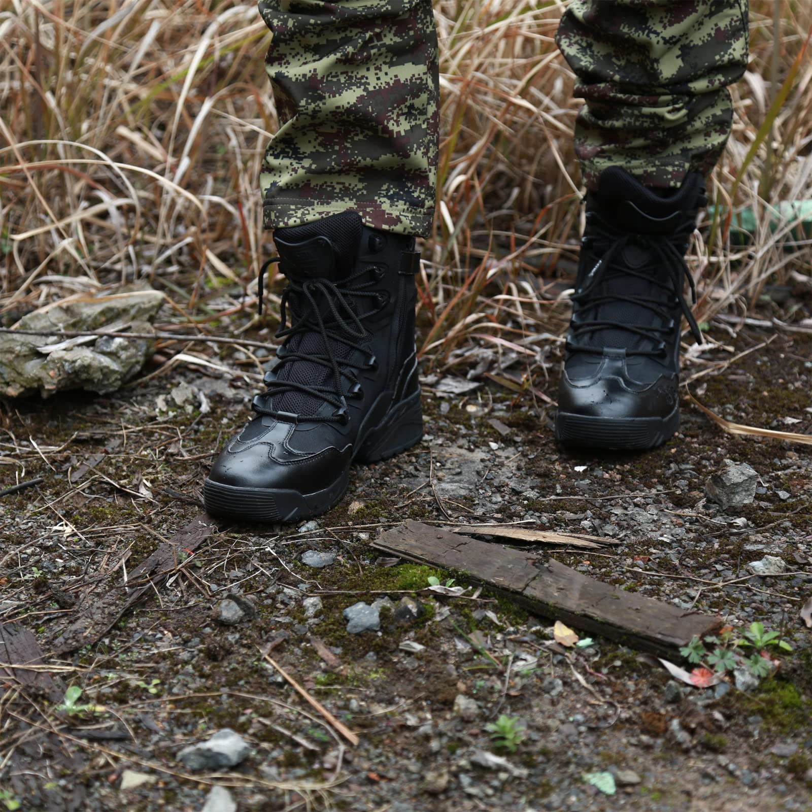 Men's Tactical Boots - High Top Combat Hiking Shoes for Outdoor, Desert & Training | Durable Military Boots for Hiking, Hunting & Work Safety