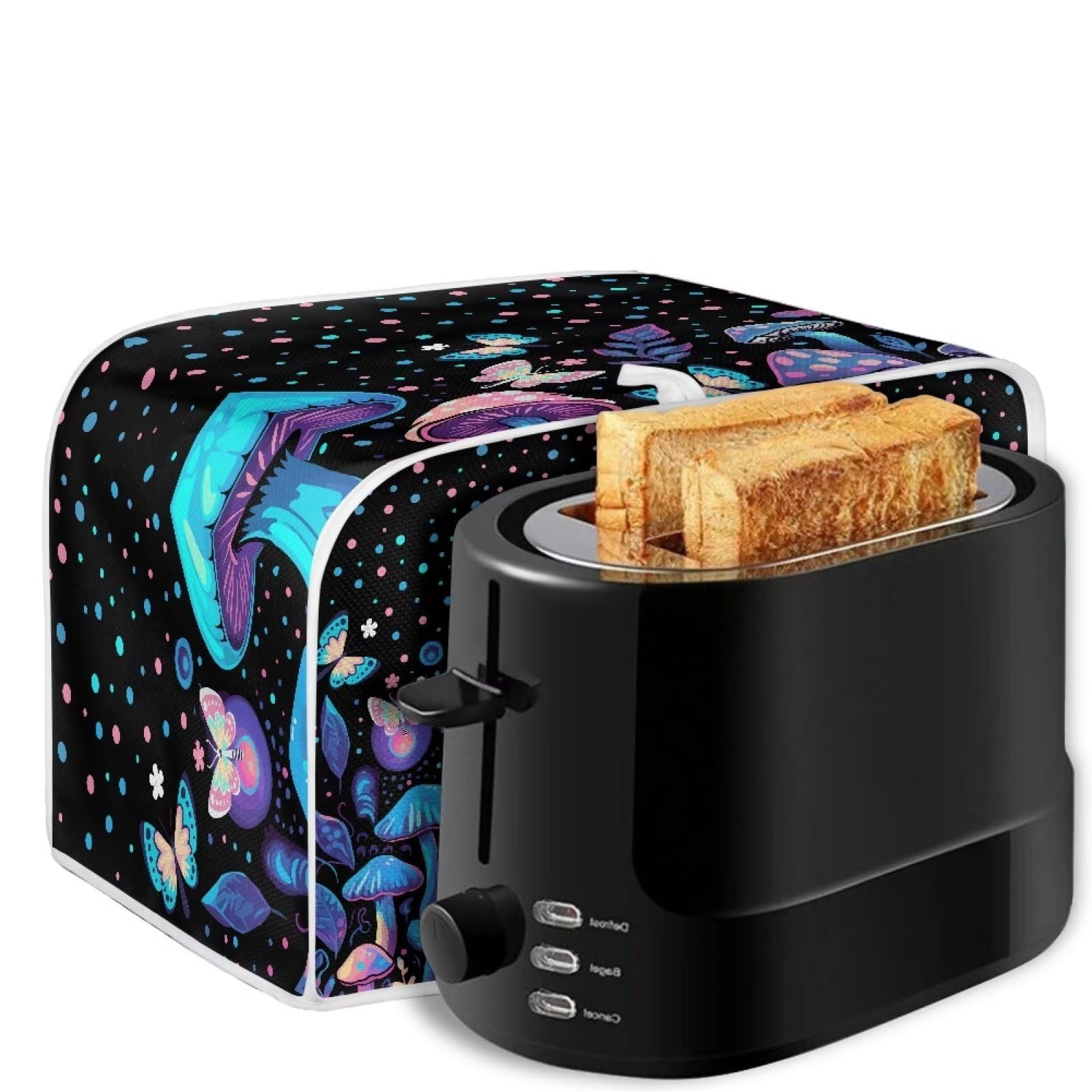 2 Slice Mushroom Butterfly Toaster Cover - Waterproof Dust Protector for Bread Maker & Oven - Lightweight Kitchen Appliance Cover for Countertop Protection (Perfect for Home, Cafe & Office Use)