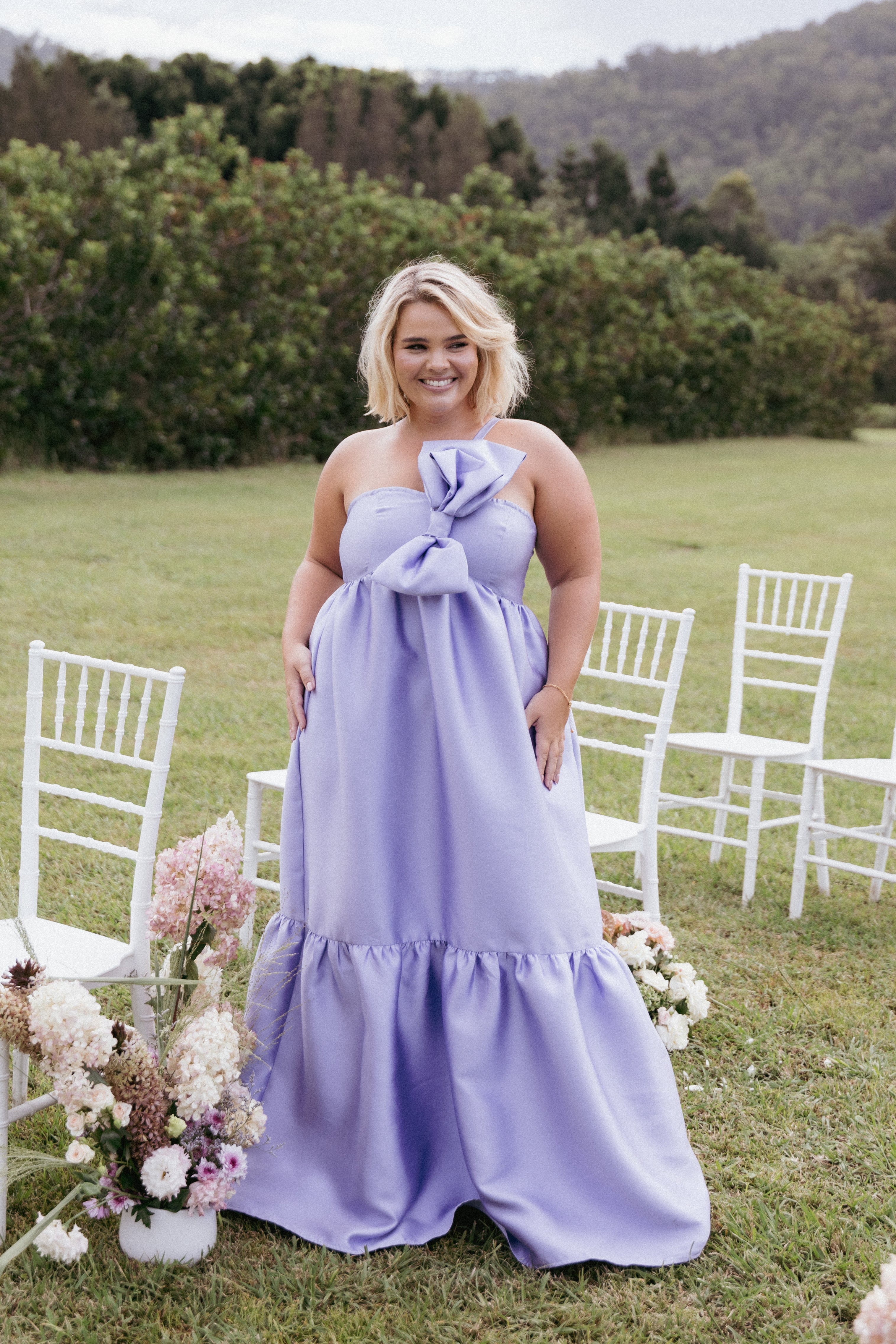 Betina Bow Front Maxi Dress - Elegant Floral Print Long Dress for Women | Perfect for Weddings, Parties & Summer Outfits