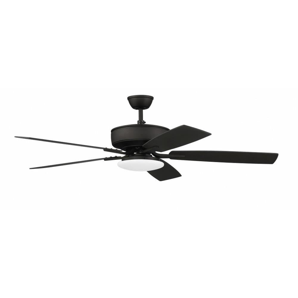 Craftmade P112ESP5-52ESPWLN 52 Inch Ceiling Fan with LED Light and Wall Control - 5 Reversible Espresso/Walnut Blades - Perfect for Living Room, Bedroom, and Outdoor Covered Patios