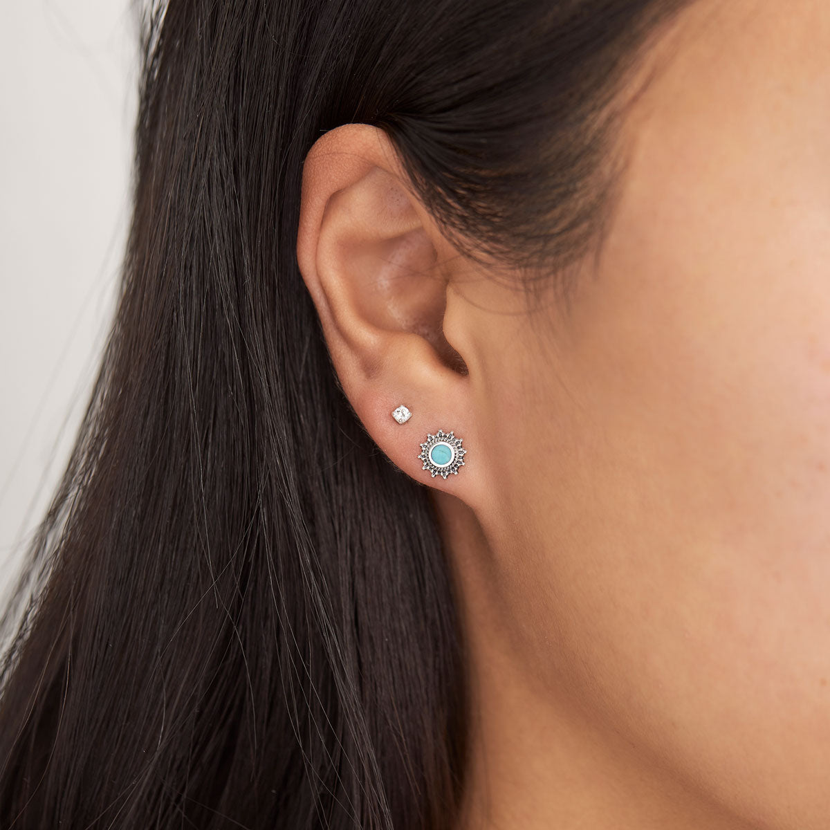 Nusa Sunrise Turquoise Stud Earrings for Women - Handmade Boho Chic Jewelry - Perfect for Casual Wear, Parties & Gifts