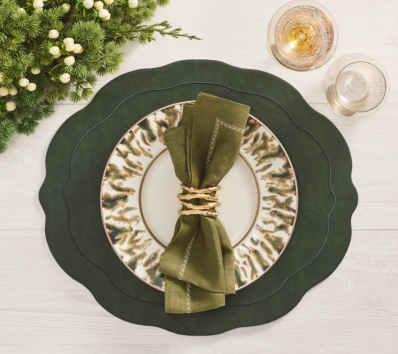 Premium Dark-Toned Tailored Placemats Set of 4 - Elegant Table Setting for Dining Room, Kitchen, or Party Decor
