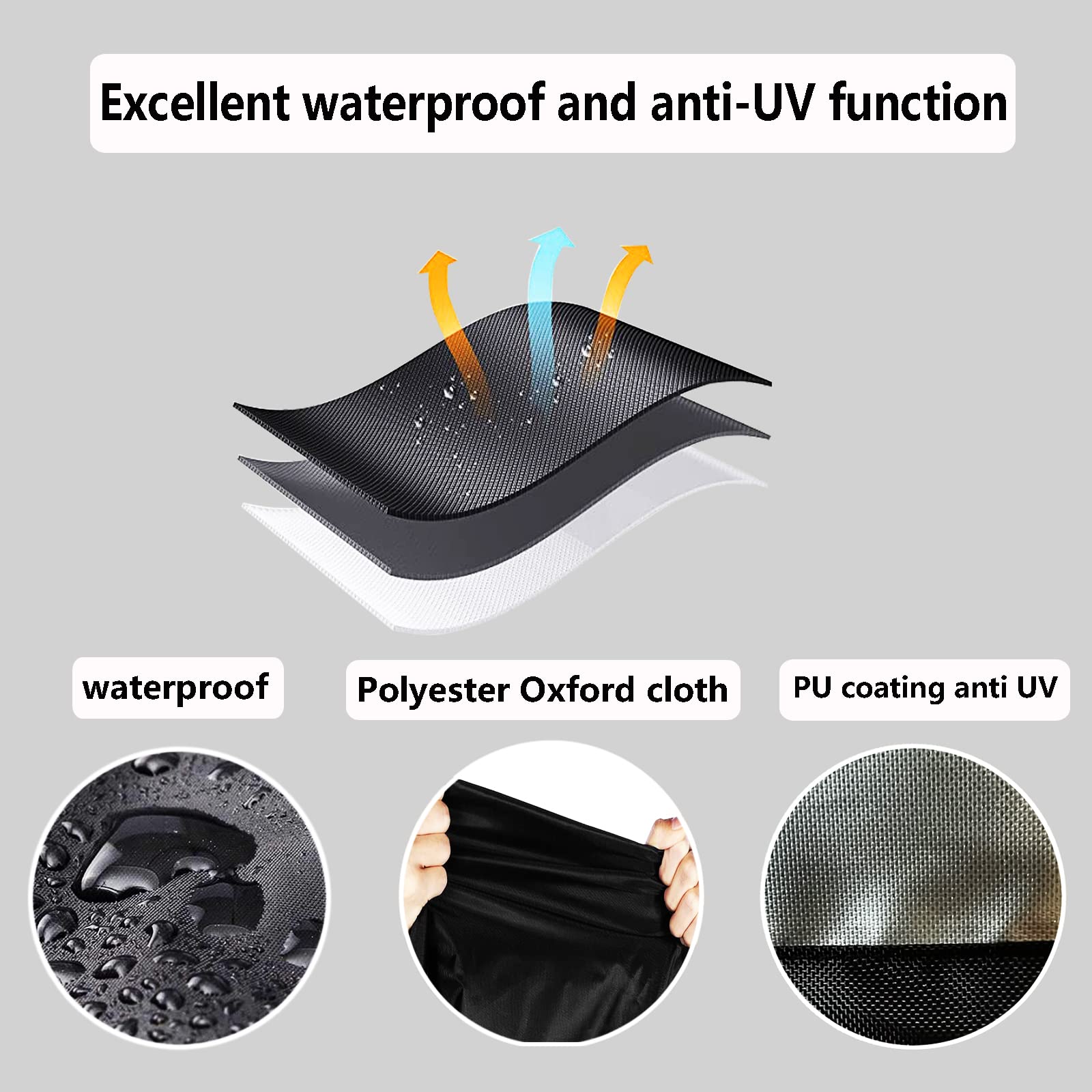 7.0 Cu Ft Chest Freezer Cover - Waterproof & UV Protection Deep Freezer Cover with Zipper Top for Outdoor Use (38
