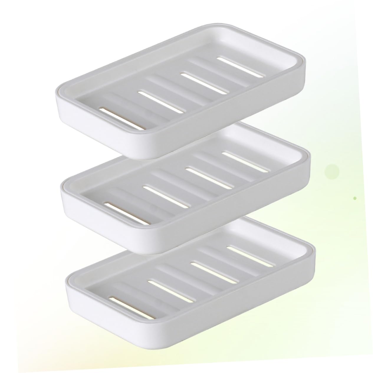 TOPBATHY 3-Piece Kitchen & Bathroom Soap Holder Set - Dual-Layer Hollow Soap Drainer with Lid for Liquid Soap, Wall Mount Organizer - Perfect for Shower, Sink, and Countertop Storage