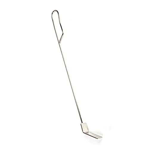Stainless Steel Fireplace Ash Rake Tool with Long Handle - Durable Wood Stove & BBQ Grill Accessories - Home Fireplace Tools Set (Light Grey) - Perfect for Fireplace Cleaning, Wood Stove Maintenance & Outdoor BBQ Grill Use
