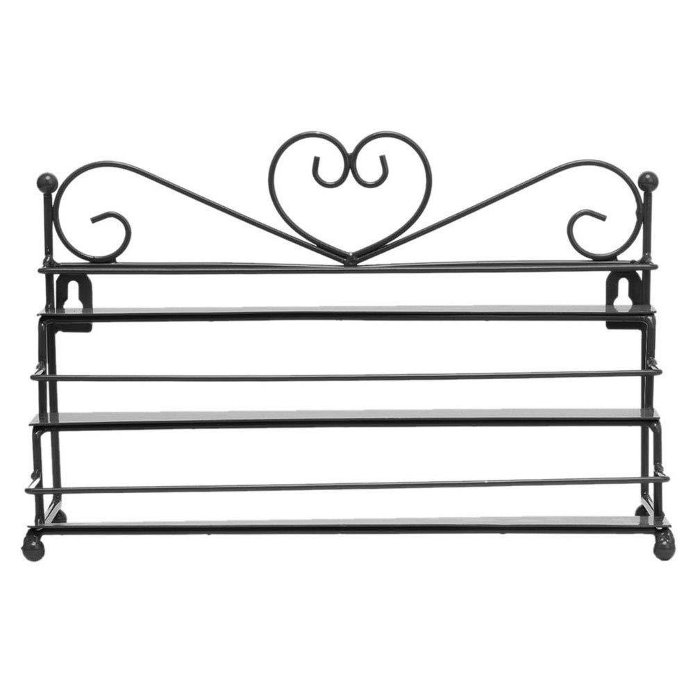 Black Metal Nail Polish Wall Rack Organizer - 3-Tier Mounted Shelf for Nail Polish, Essential Oils & Perfume Bottles - Space-Saving Bathroom & Vanity Storage Solution - Perfect for Salon, Spa & Home Organization