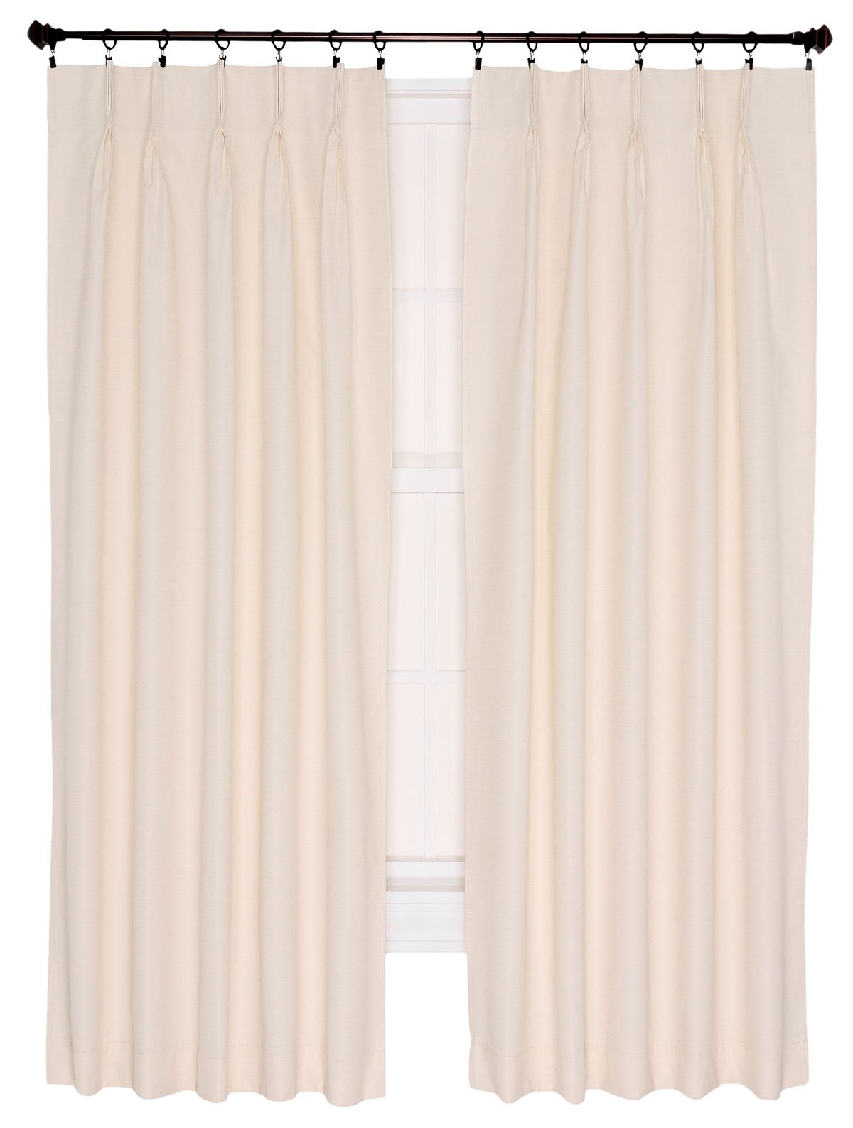 Ellis Crosby 96 x 84 Inch Thermal Insulated Pinch Pleated Foamback Curtains - Natural Color Blackout Drapes for Living Room & Bedroom - Energy Saving Window Treatment for Winter & Summer