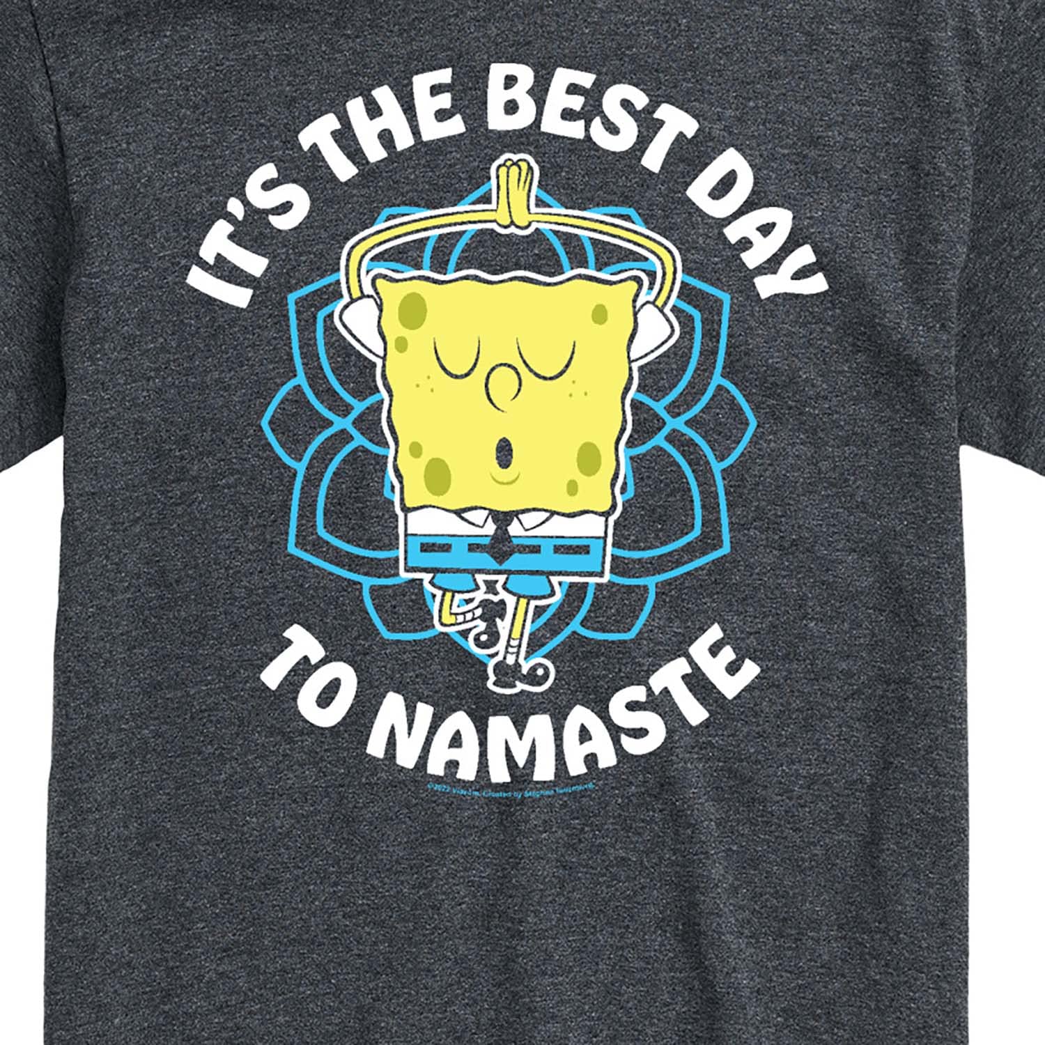 HYBRID APPAREL Spongebob Squarepants The Best Day to Namaste Men's Short Sleeve Graphic T-Shirt | Funny Cartoon Tee for Casual Wear, Beach Outings & Yoga Days