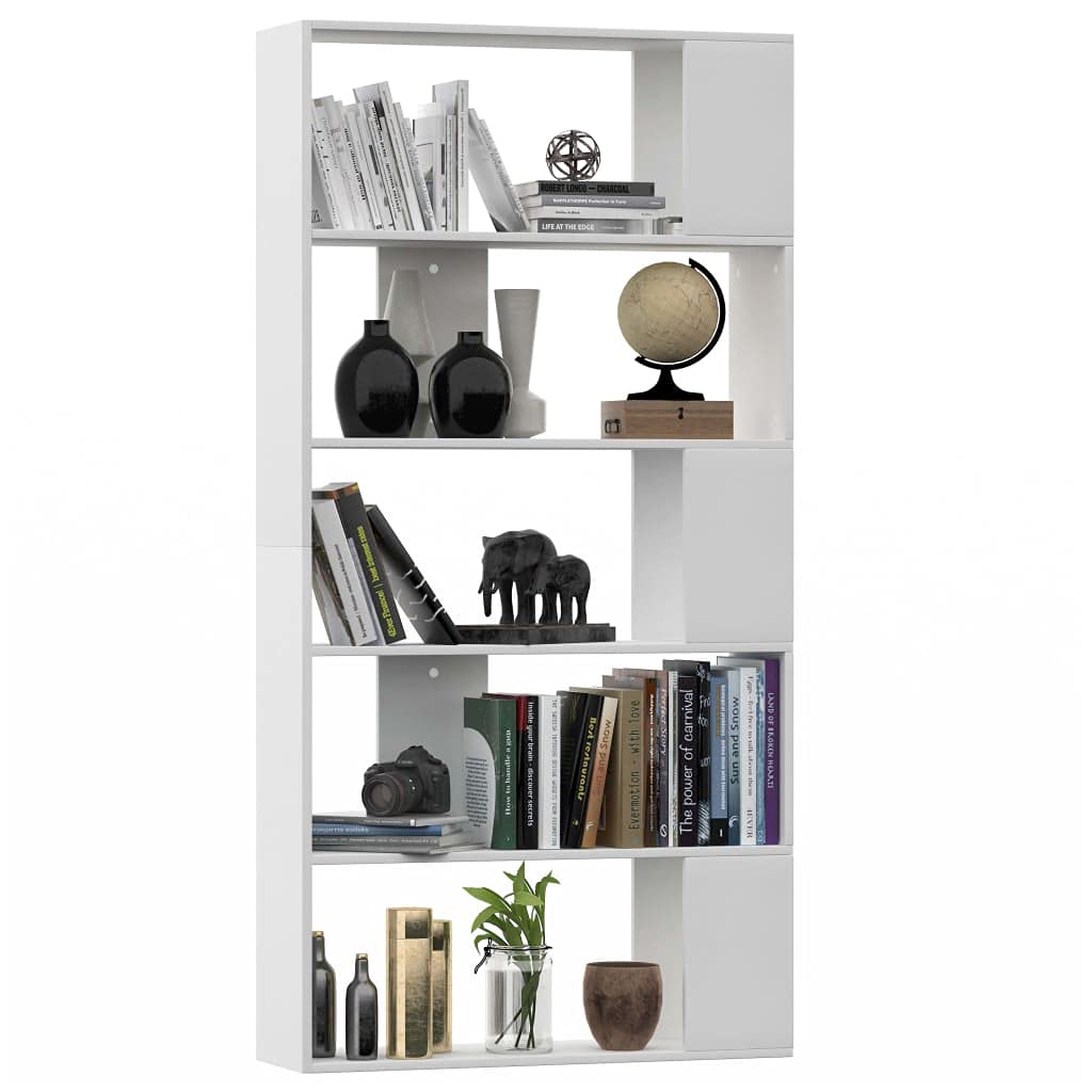 Estink 5-Tier Open Bookshelf - Durable & Sturdy Room Divider in White - Perfect for Home Office, Living Room & Bedroom Organization | Space-Saving Storage Solution for Books, Decor & Essentials