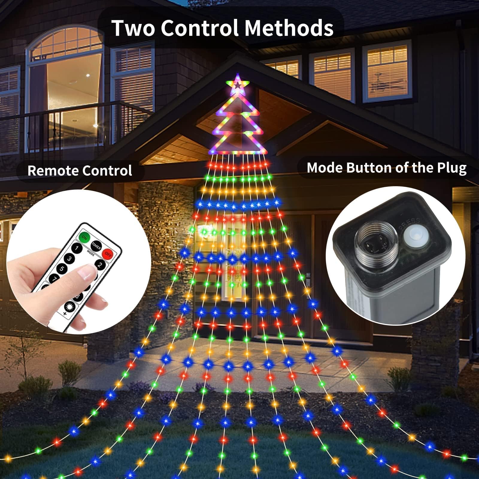 Waterproof 420LED Christmas Lights with Star - 10x3.8m for Tree, Garden, Terrace