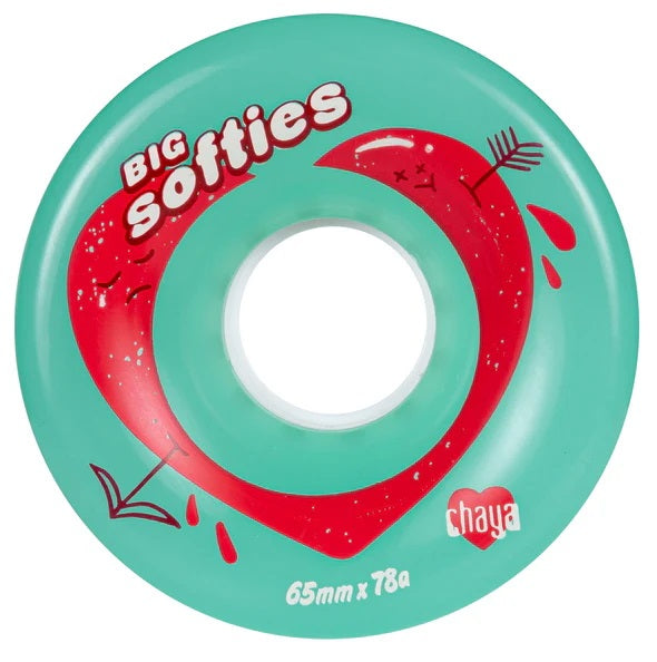 Chaya Big Softie 65mm Wheels 4pk - Premium Soft Skateboard Wheels for Smooth Rides - Perfect for Cruising, Longboarding & Street Skating