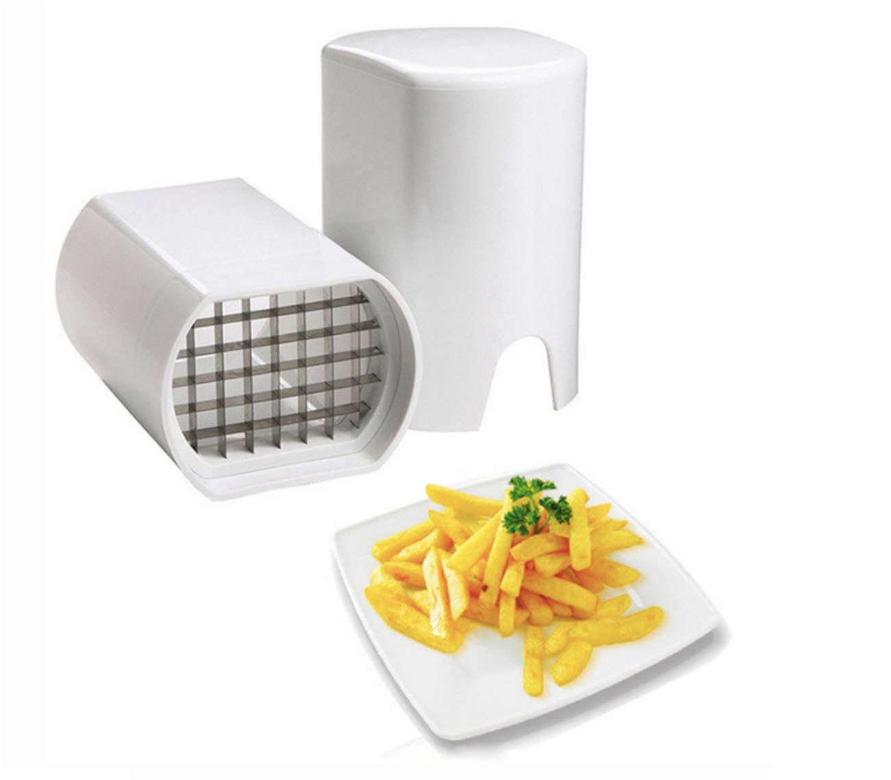 Stainless Steel Manual French Fry Press Cutter - Potato Slicer for Perfect Homemade Fries | Ideal for Kitchen, Restaurants & Fast Food Shops